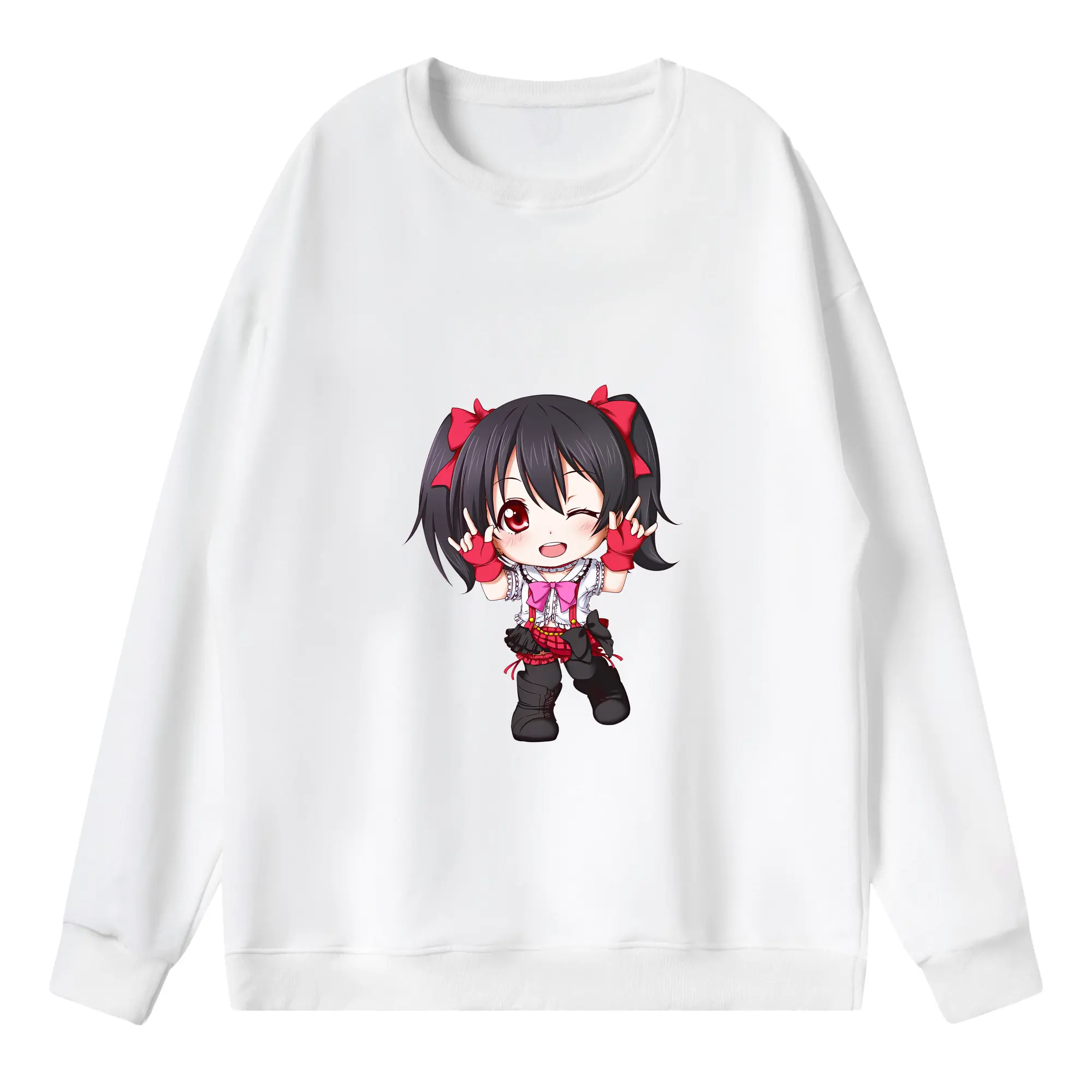 Love Live! グッズ,矢澤にこ - 薄手 クルーネック スウェット 裏毛260g · ポリエステル 春秋向け カジュアル 男女兼用 · トレーナー デイリー スポーツ 散歩に最適