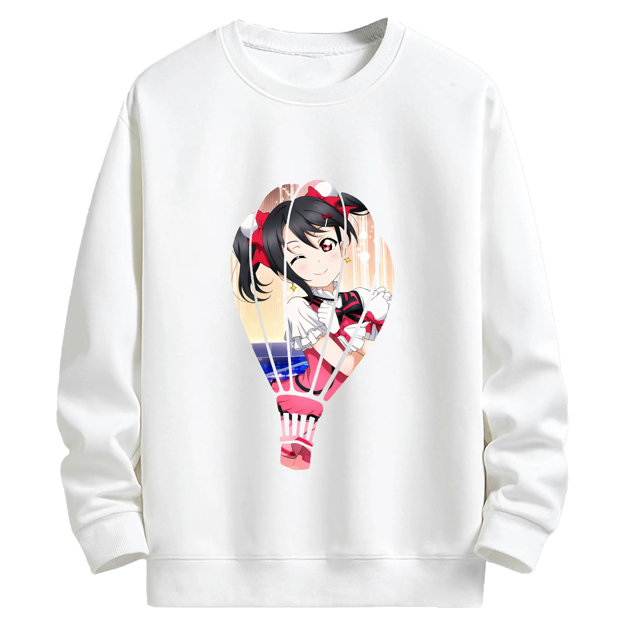 Love Live! グッズ,矢澤にこ - キッズ クルーネックスウェットシャツ ・ フロントプリント ・ 綿80％ ポリエステル20％ ・ 快適 通学 スポーツ 日常使い お散歩用