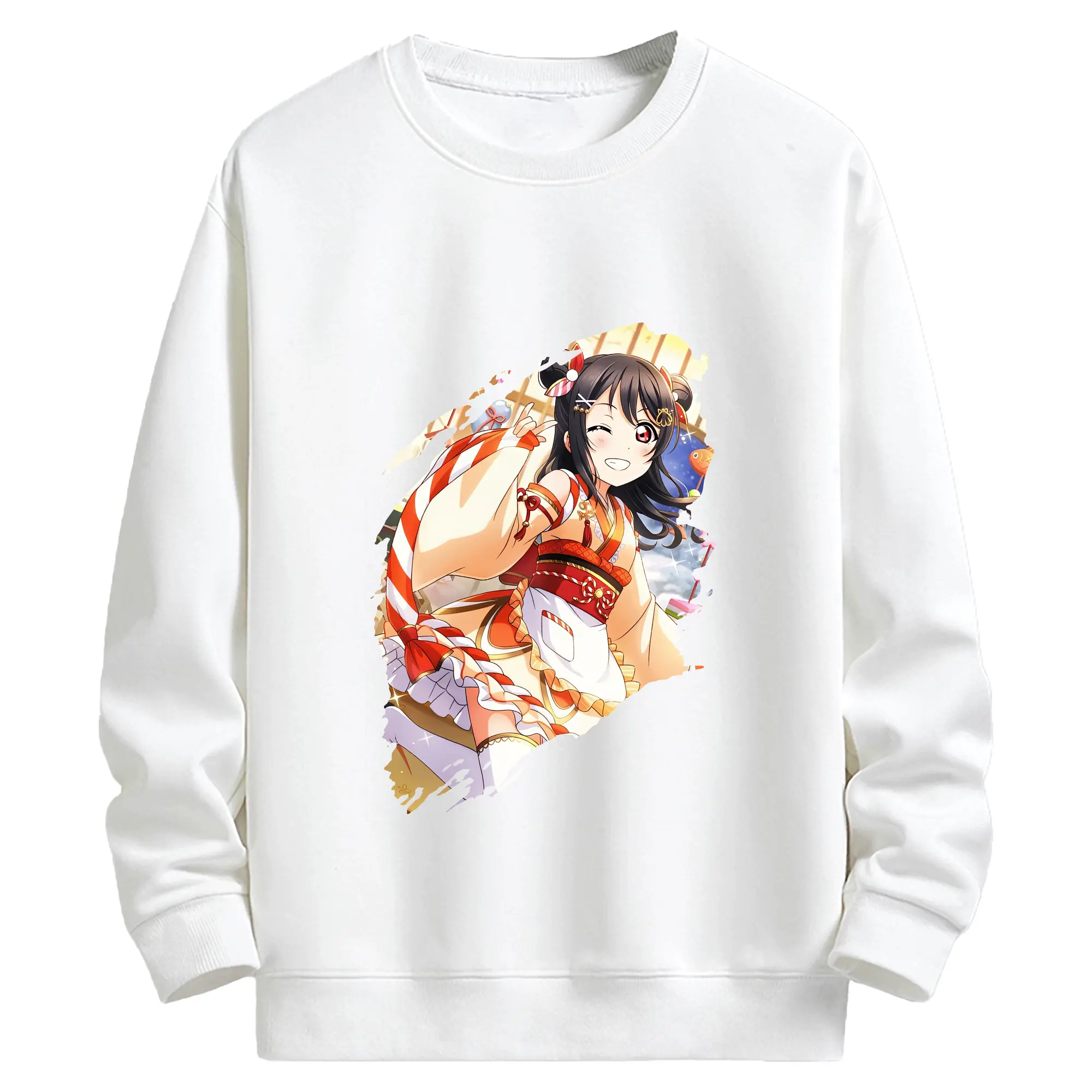 Love Live! グッズ,矢澤にこ - キッズ クルーネックスウェットシャツ ・ フロントプリント ・ 綿80％ ポリエステル20％ ・ 快適 通学 スポーツ 日常使い お散歩用