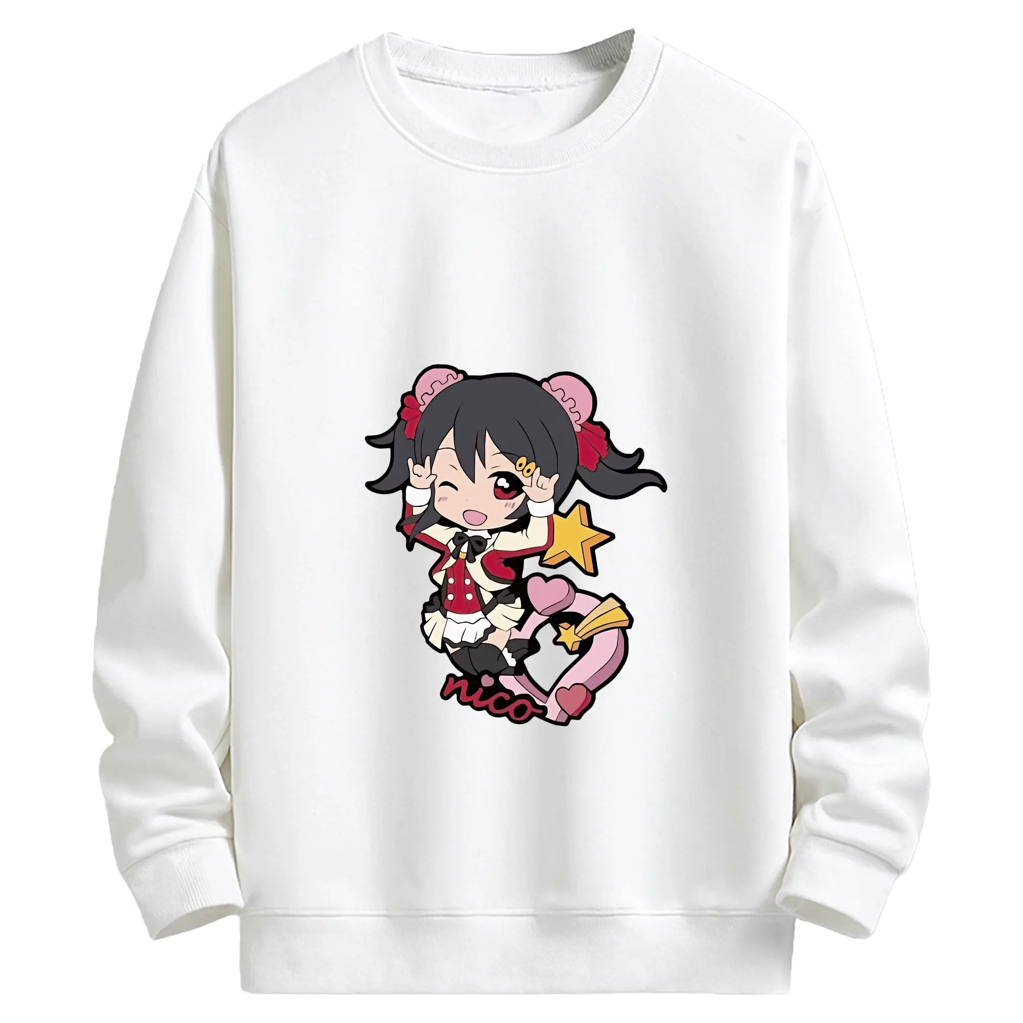 Love Live! グッズ,矢澤にこ - キッズ クルーネックスウェットシャツ ・ フロントプリント ・ 綿80％ ポリエステル20％ ・ 快適 通学 スポーツ 日常使い お散歩用