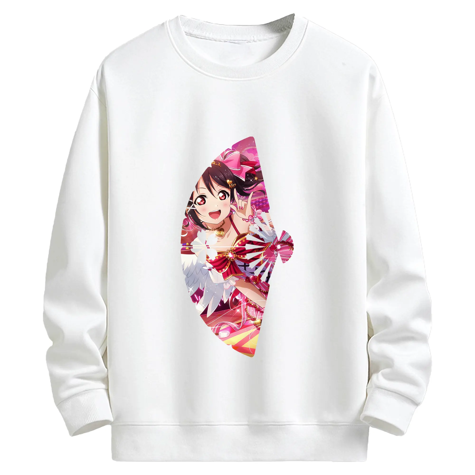 Love Live! グッズ,矢澤にこ - キッズ クルーネックスウェットシャツ ・ フロントプリント ・ 綿80％ ポリエステル20％ ・ 快適 通学 スポーツ 日常使い お散歩用