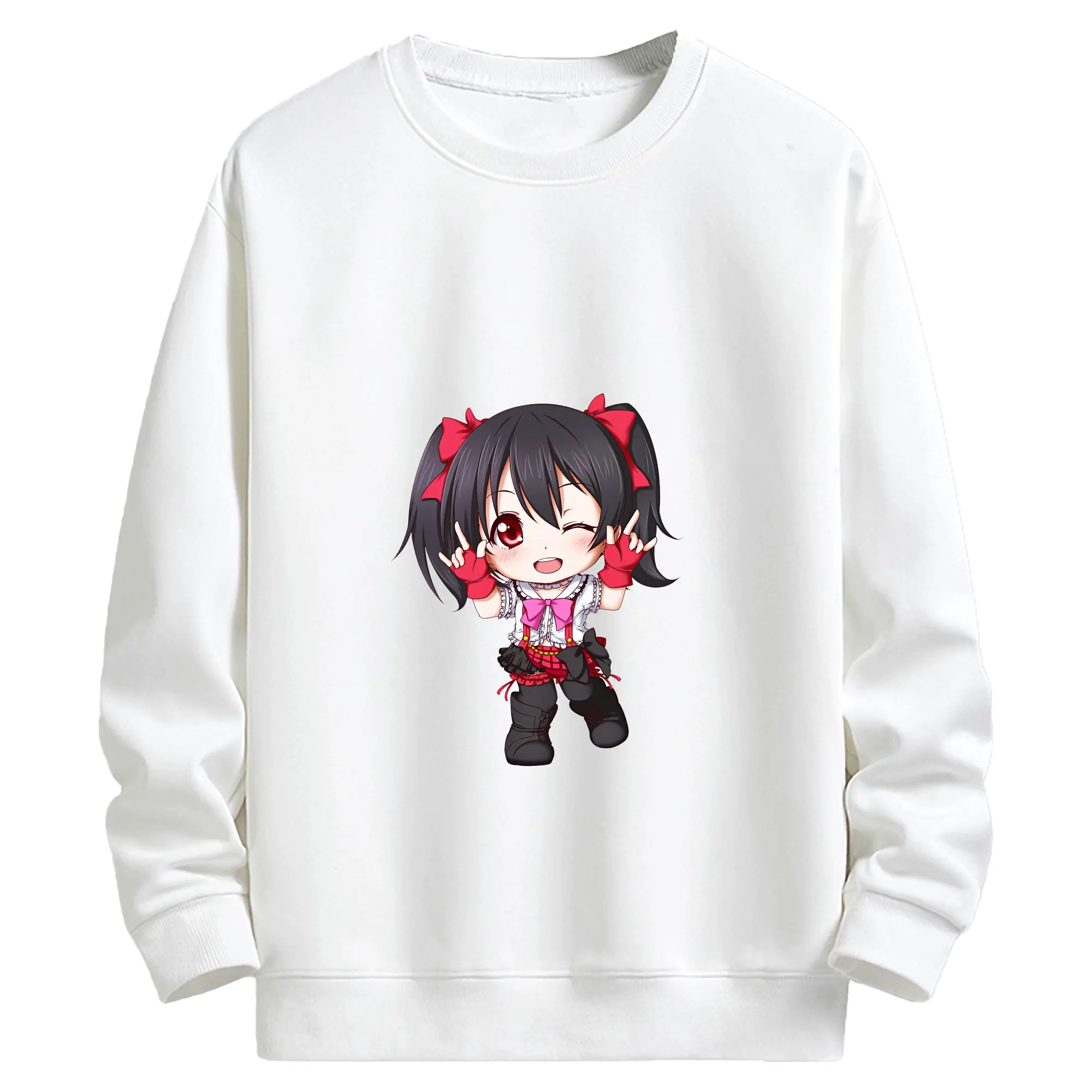 Love Live! グッズ,矢澤にこ - キッズ クルーネックスウェットシャツ ・ フロントプリント ・ 綿80％ ポリエステル20％ ・ 快適 通学 スポーツ 日常使い お散歩用
