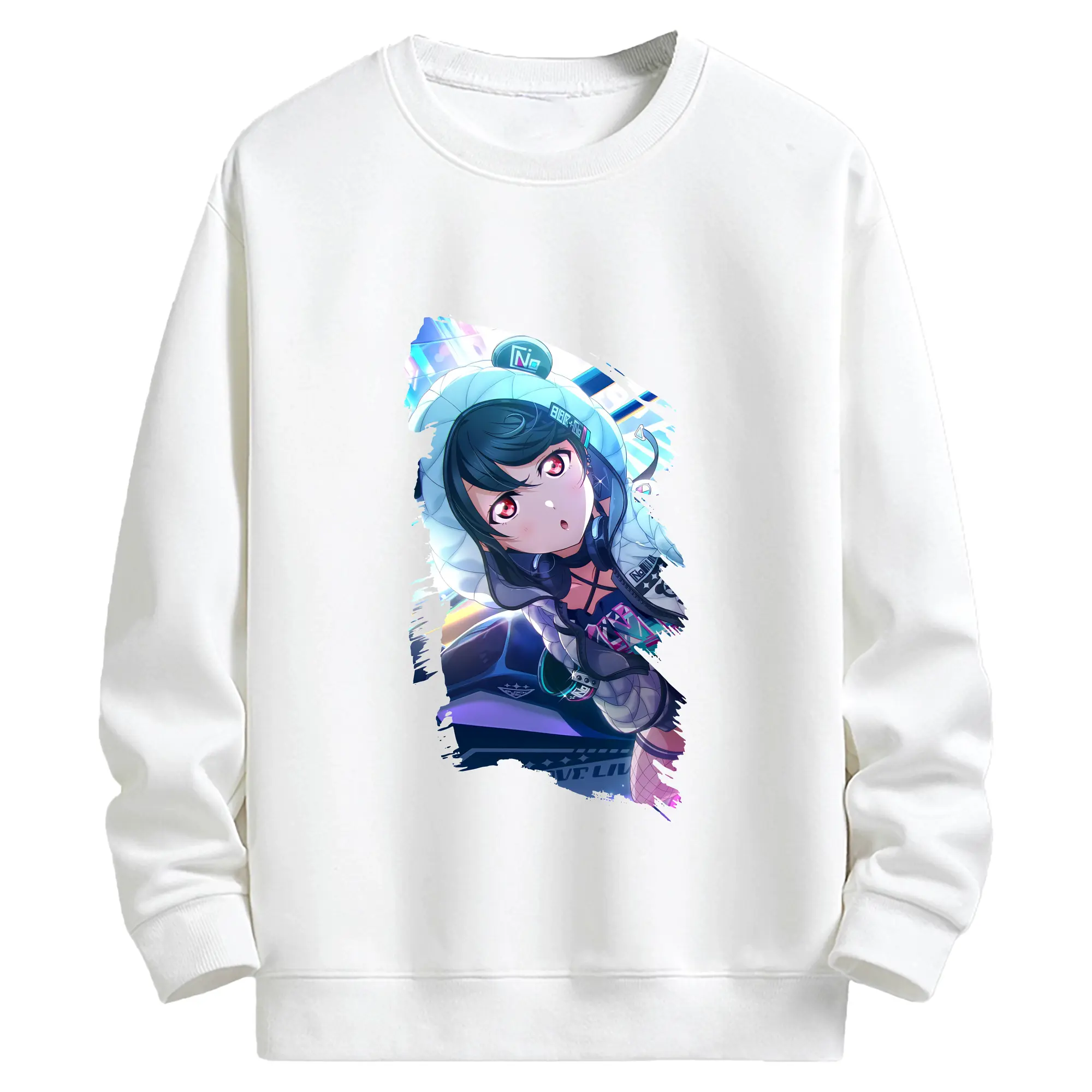 Love Live! グッズ,矢澤にこ - キッズ クルーネックスウェットシャツ ・ フロントプリント ・ 綿80％ ポリエステル20％ ・ 快適 通学 スポーツ 日常使い お散歩用