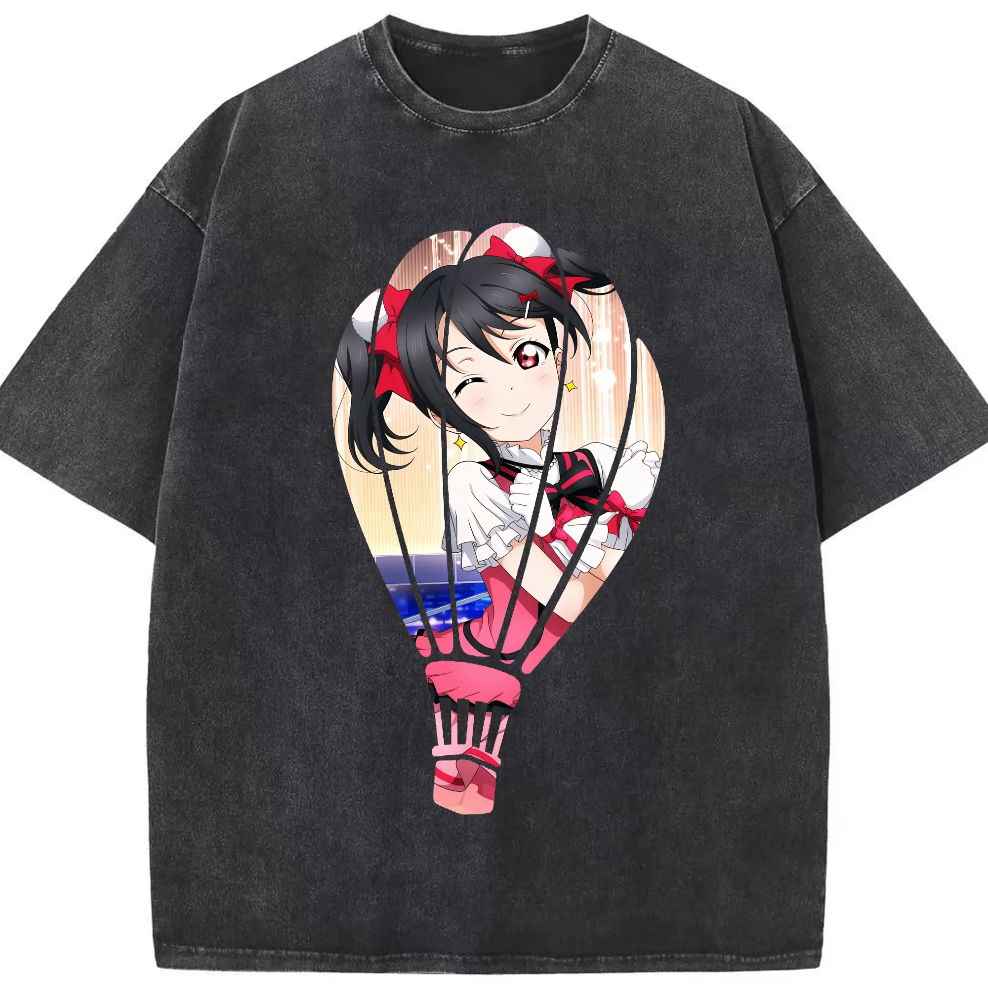 Love Live! グッズ,矢澤にこ - 綿100％ ヴィンテージ風 半袖Tシャツ ・ フロントプリント ・ 柔らか肌触り ・ 通気性 快適 ・ スポーツ カジュアル 外出用