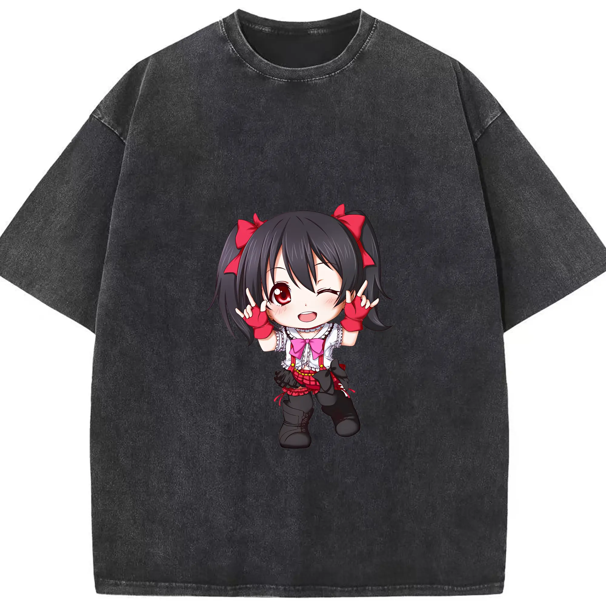 Love Live! グッズ,矢澤にこ - 綿100％ ヴィンテージ風 半袖Tシャツ ・ フロントプリント ・ 柔らか肌触り ・ 通気性 快適 ・ スポーツ カジュアル 外出用