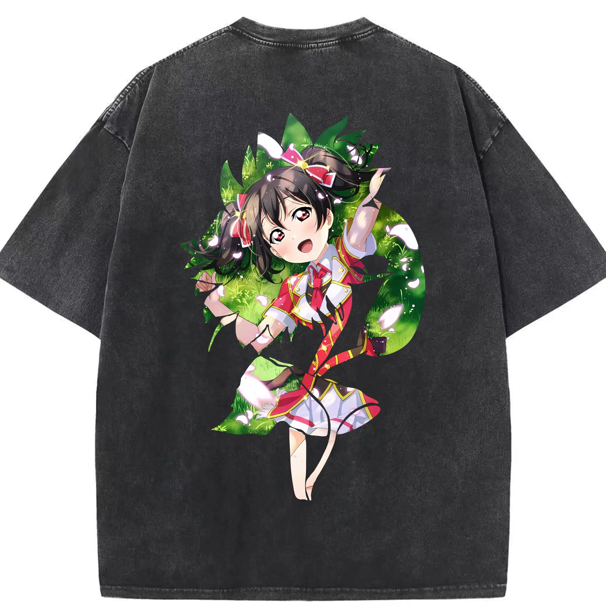 Love Live! グッズ,矢澤にこ - 綿100％ ヴィンテージ風 半袖Tシャツ ・ 背面プリント ・ 柔らか肌触り ・ 通気性 快適 ・ スポーツ カジュアル 外出用