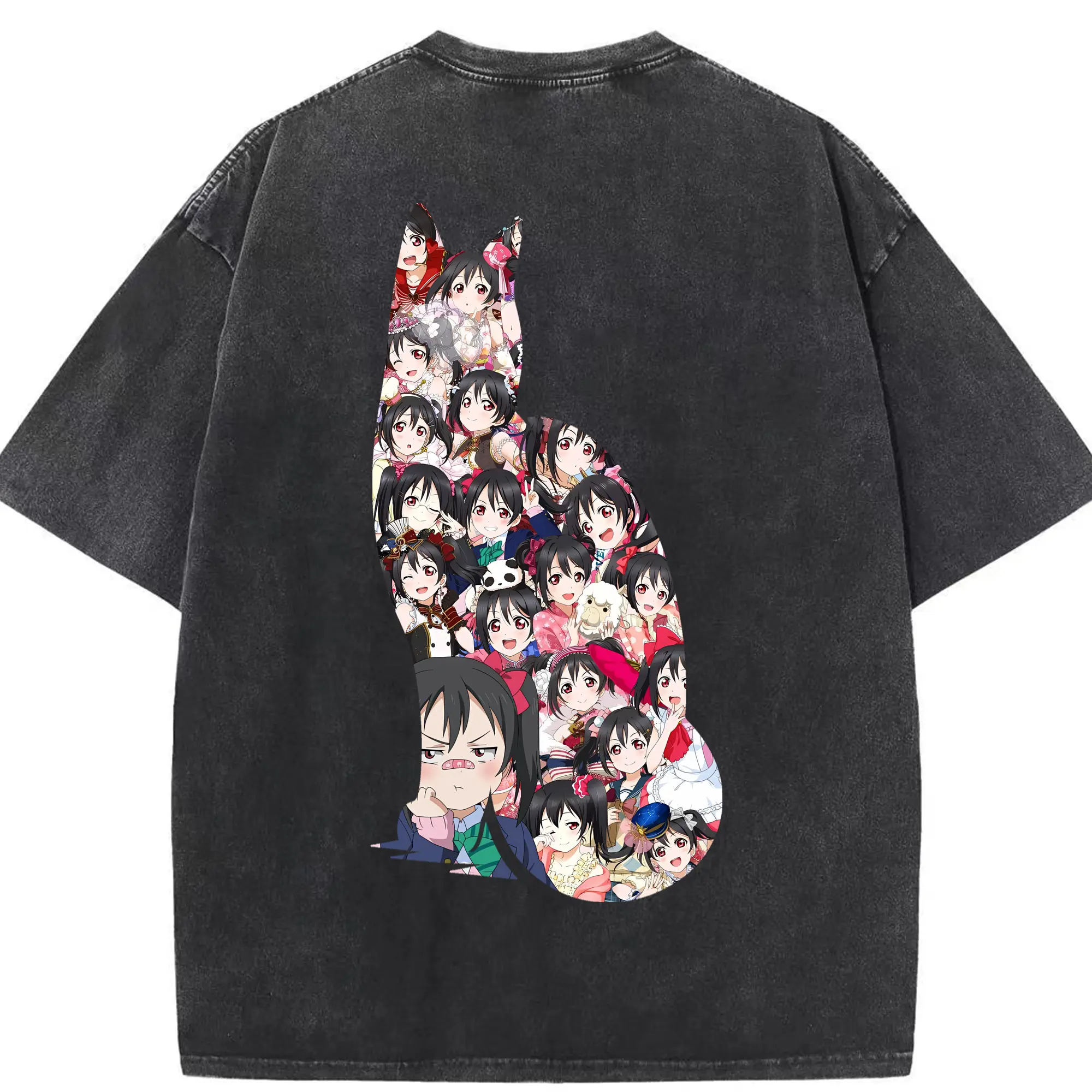 Love Live! グッズ,矢澤にこ - 綿100％ ヴィンテージ風 半袖Tシャツ ・ 背面プリント ・ 柔らか肌触り ・ 通気性 快適 ・ スポーツ カジュアル 外出用