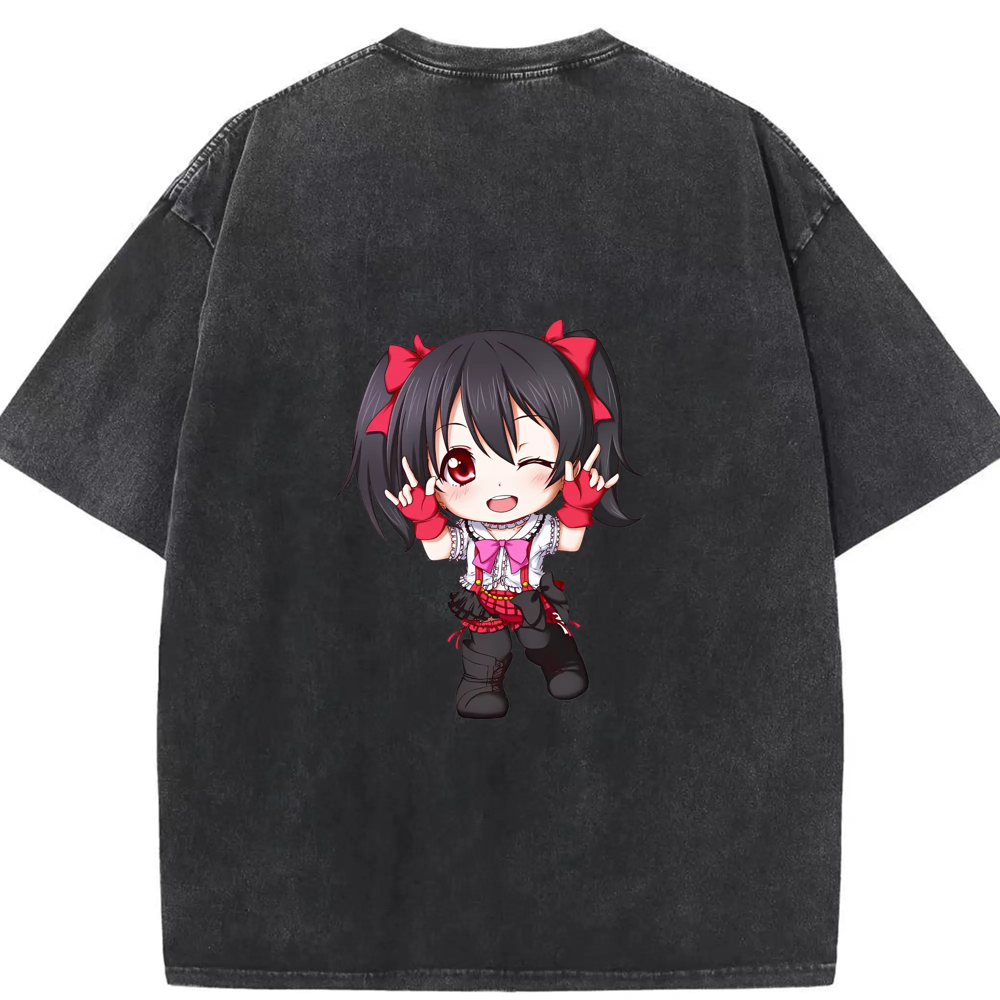 Love Live! グッズ,矢澤にこ - 綿100％ ヴィンテージ風 半袖Tシャツ ・ 背面プリント ・ 柔らか肌触り ・ 通気性 快適 ・ スポーツ カジュアル 外出用