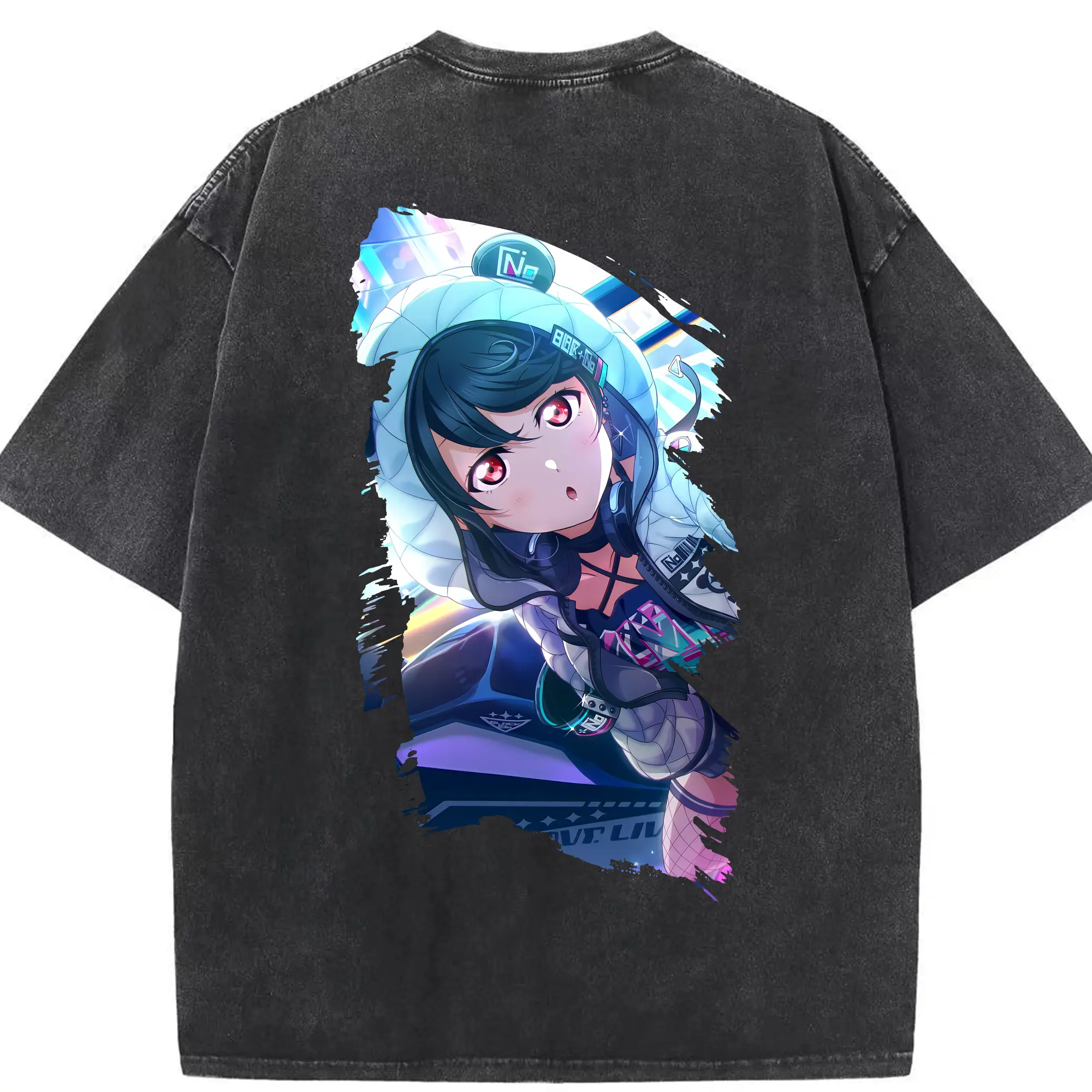 Love Live! グッズ,矢澤にこ - 綿100％ ヴィンテージ風 半袖Tシャツ ・ 背面プリント ・ 柔らか肌触り ・ 通気性 快適 ・ スポーツ カジュアル 外出用