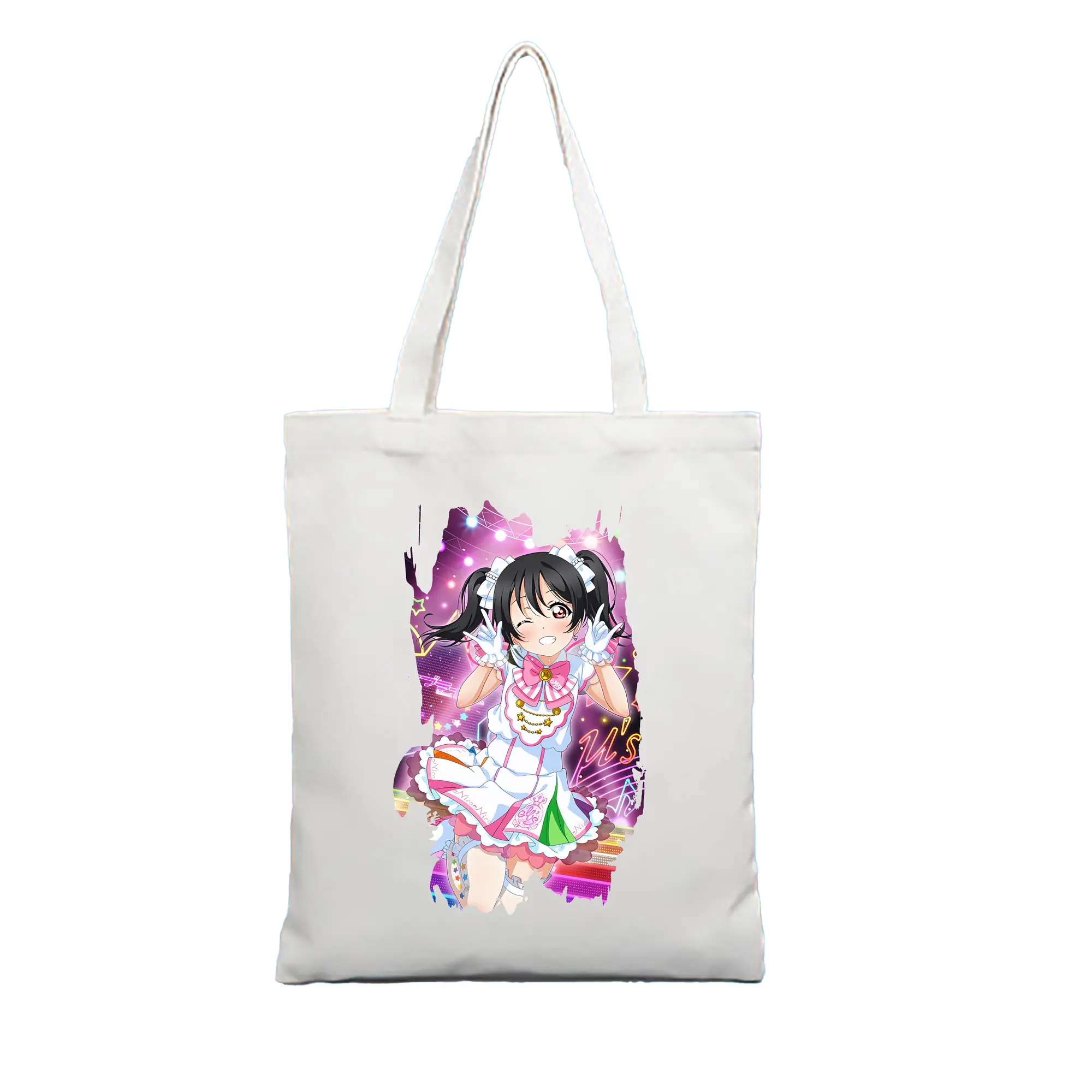 Love Live! グッズ,矢澤にこ - 縦型キャンバス手提げバッグ（トートバッグ） ・ キャンバス素材 ・ ショッピング用 ・ 軽量 丈夫 お手入れ簡単