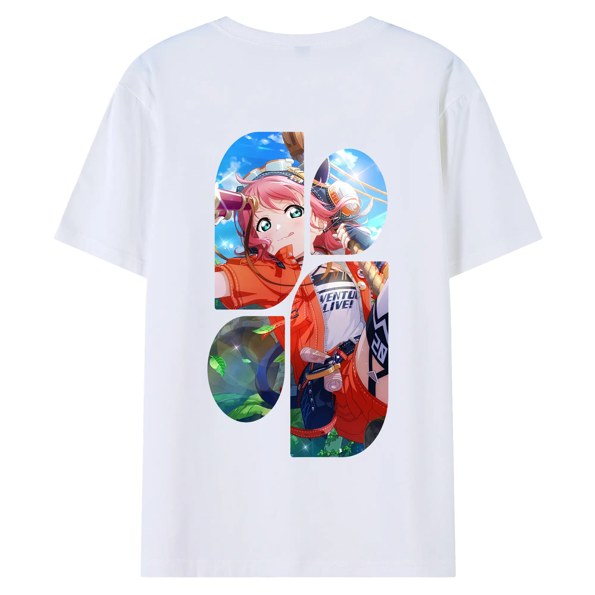 Love Live! グッズ,黒澤ルビィ - 綿100％ 半袖Tシャツ ・ バックプリント ・ 快適 通気性 ・ 日常使い 散歩 スポーツ用