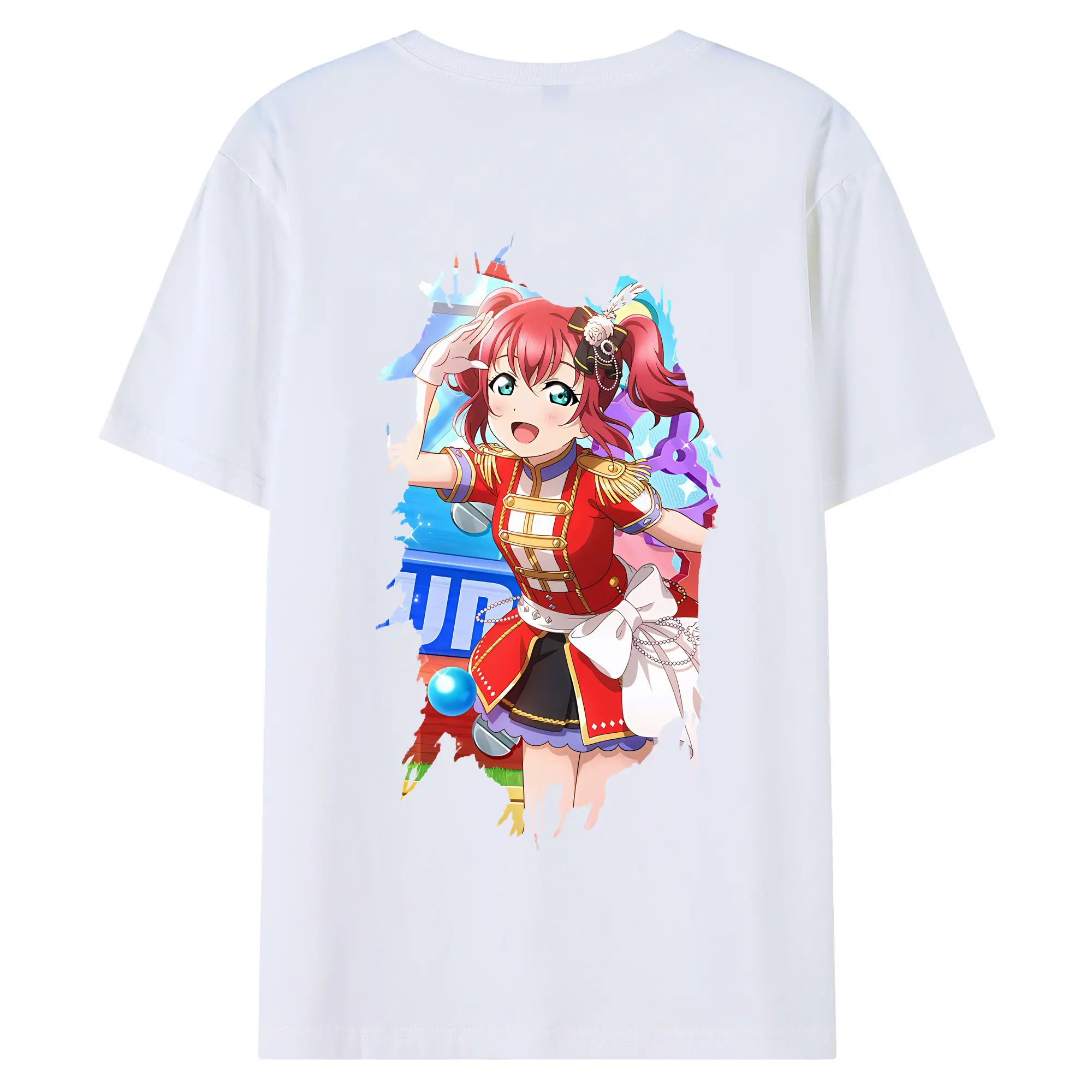Love Live! グッズ,黒澤ルビィ - 綿100％ 半袖Tシャツ ・ バックプリント ・ 快適 通気性 ・ 日常使い 散歩 スポーツ用
