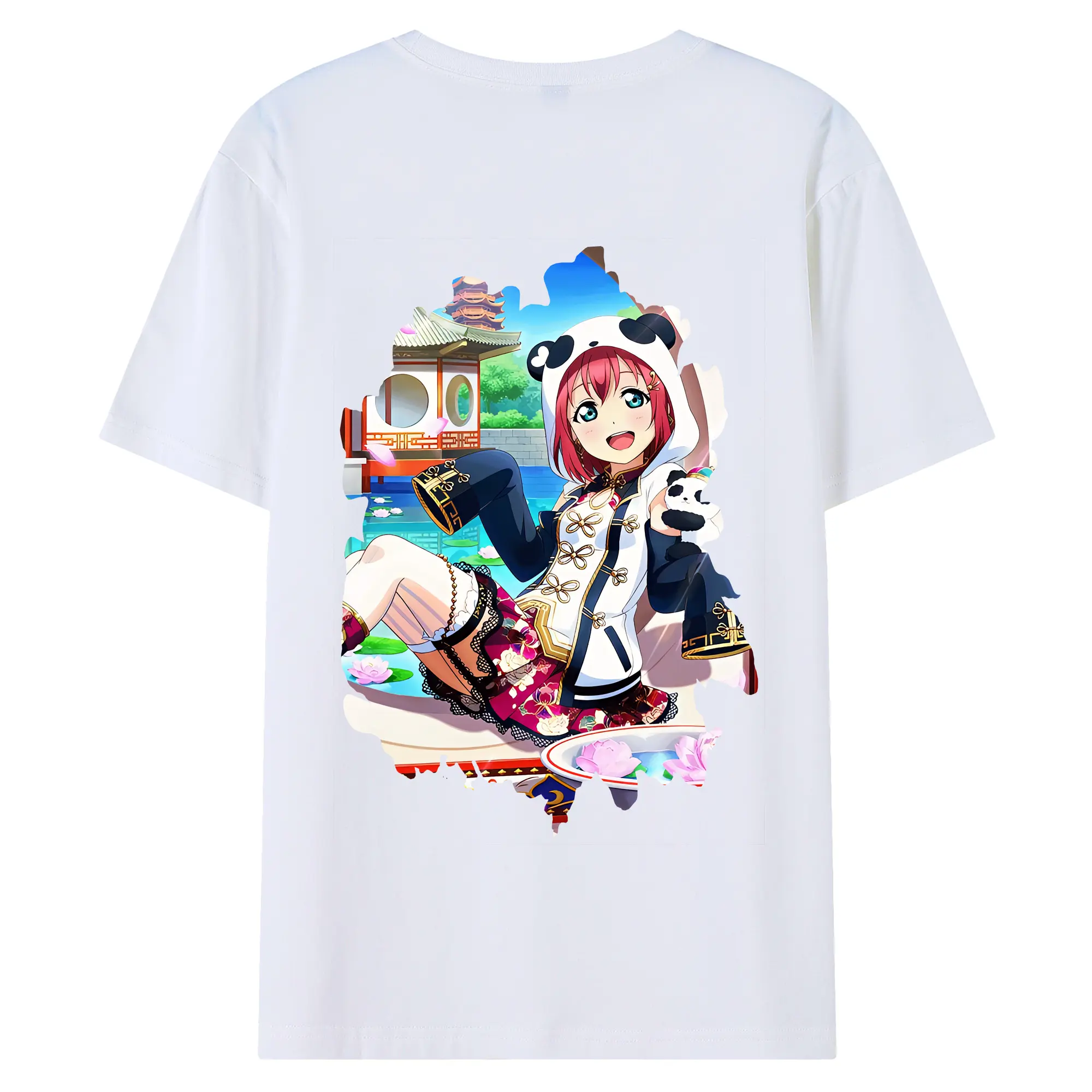 Love Live! グッズ,黒澤ルビィ - 綿100％ 半袖Tシャツ ・ バックプリント ・ 快適 通気性 ・ 日常使い 散歩 スポーツ用