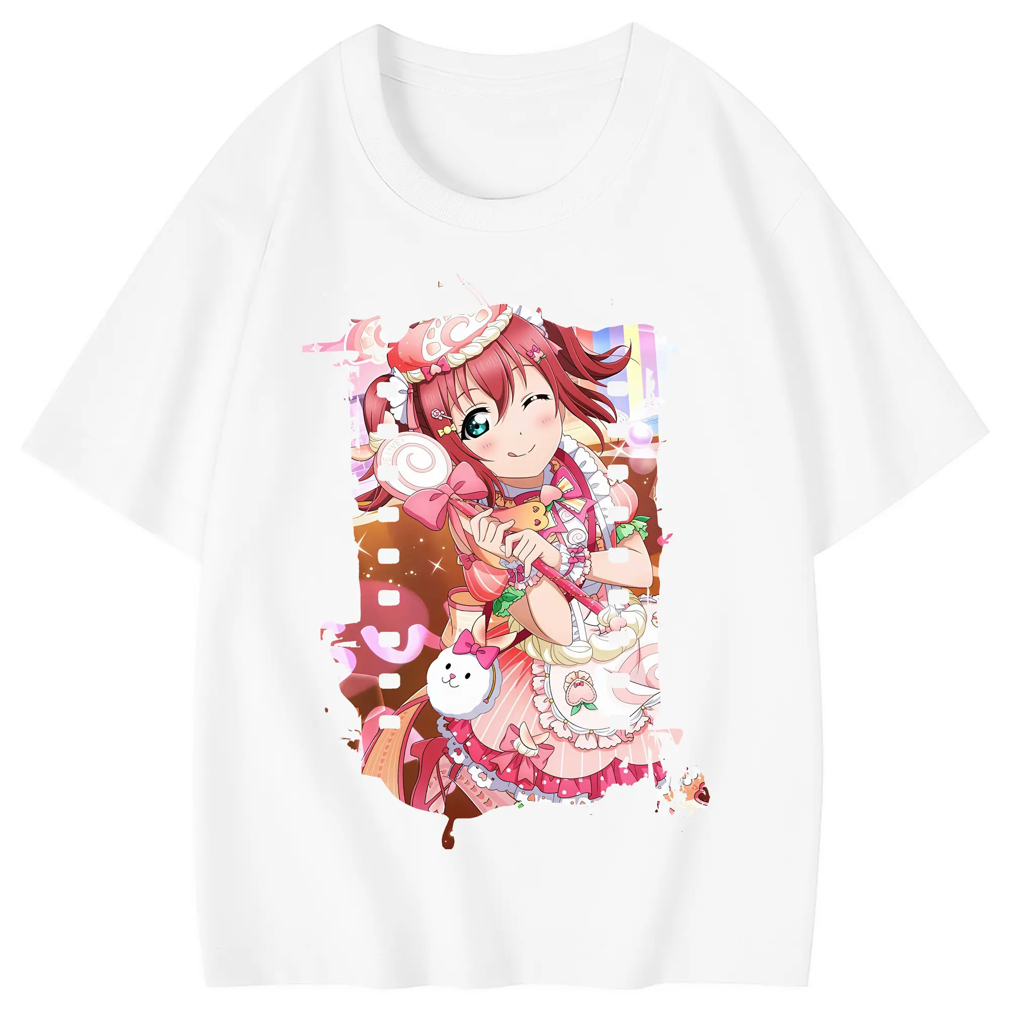 Love Live! グッズ,黒澤ルビィ - 綿100％ キッズTシャツ ・ フロントプリント ・ 快適 通気性 ・ スポーツ カジュアル 散歩用
