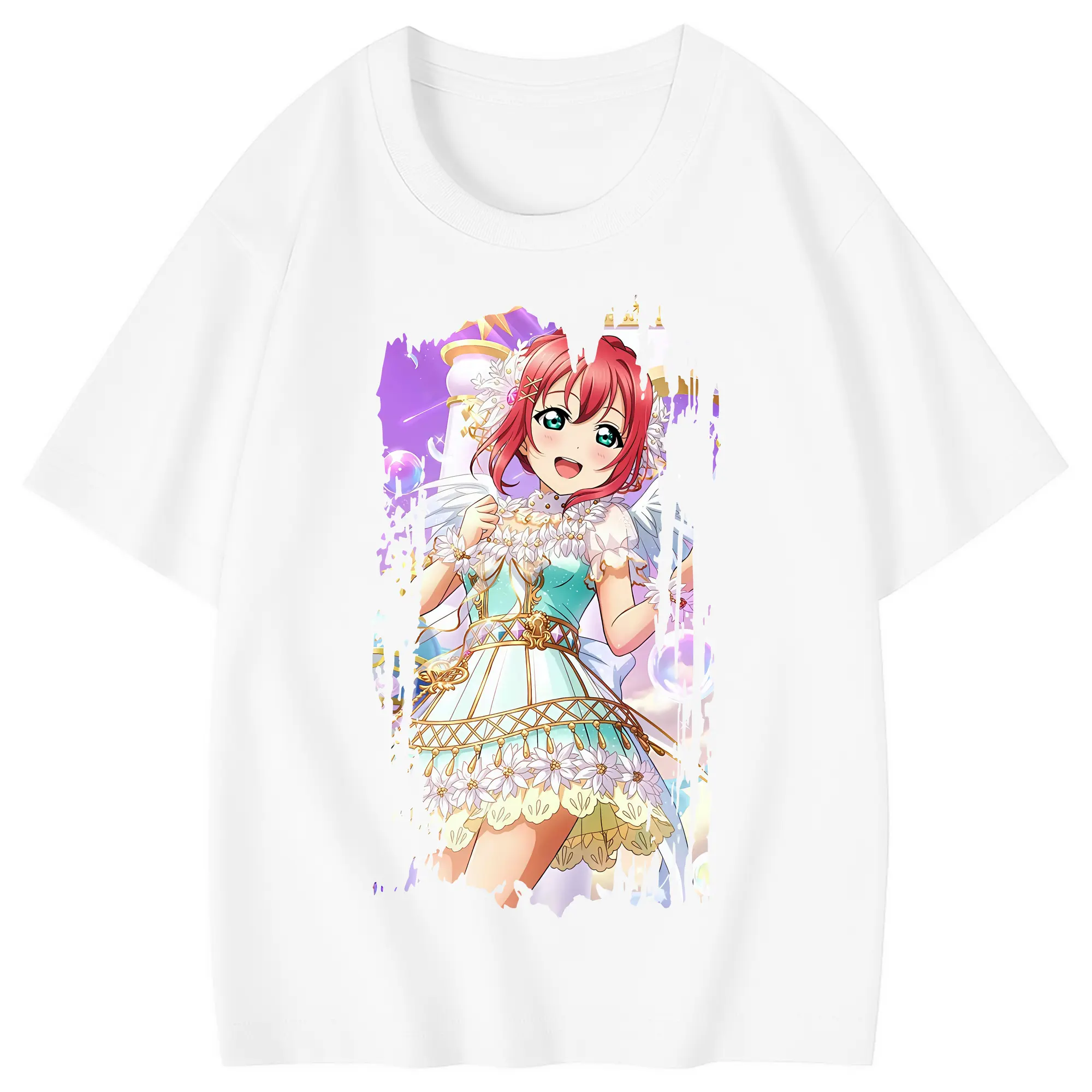 Love Live! グッズ,黒澤ルビィ - 綿100％ キッズTシャツ ・ フロントプリント ・ 快適 通気性 ・ スポーツ カジュアル 散歩用
