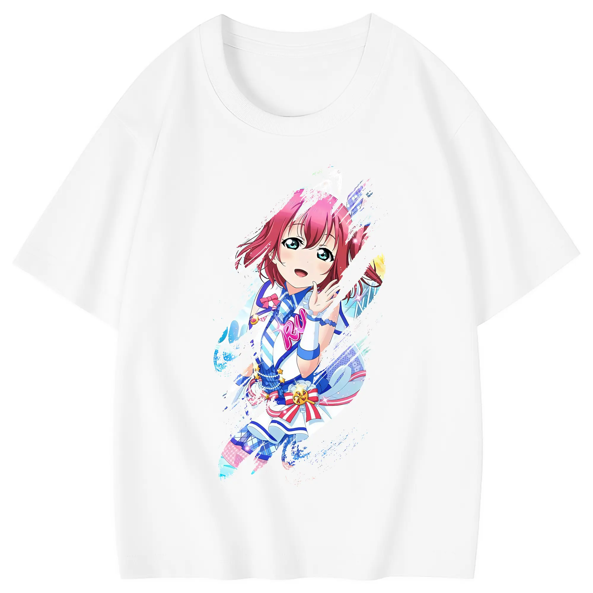 Love Live! グッズ,黒澤ルビィ - 綿100％ キッズTシャツ ・ フロントプリント ・ 快適 通気性 ・ スポーツ カジュアル 散歩用