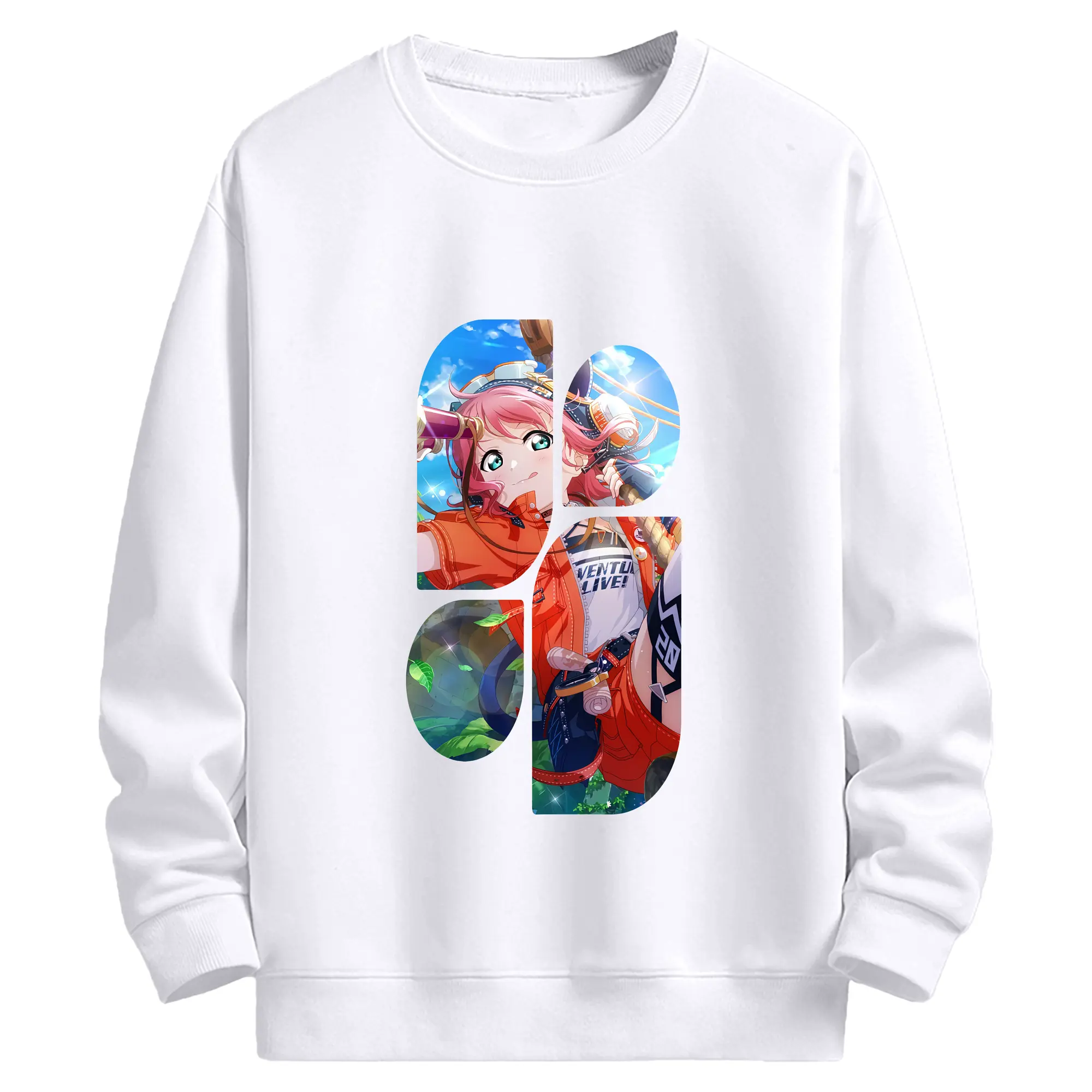 Love Live! グッズ,黒澤ルビィ - 高品質 クルーネック スウェット ・ コットン59％ ポリエステル41％ ・ ユニセックス 長袖 トレーナー ・ カジュアル デイリー スポーツ 散歩用