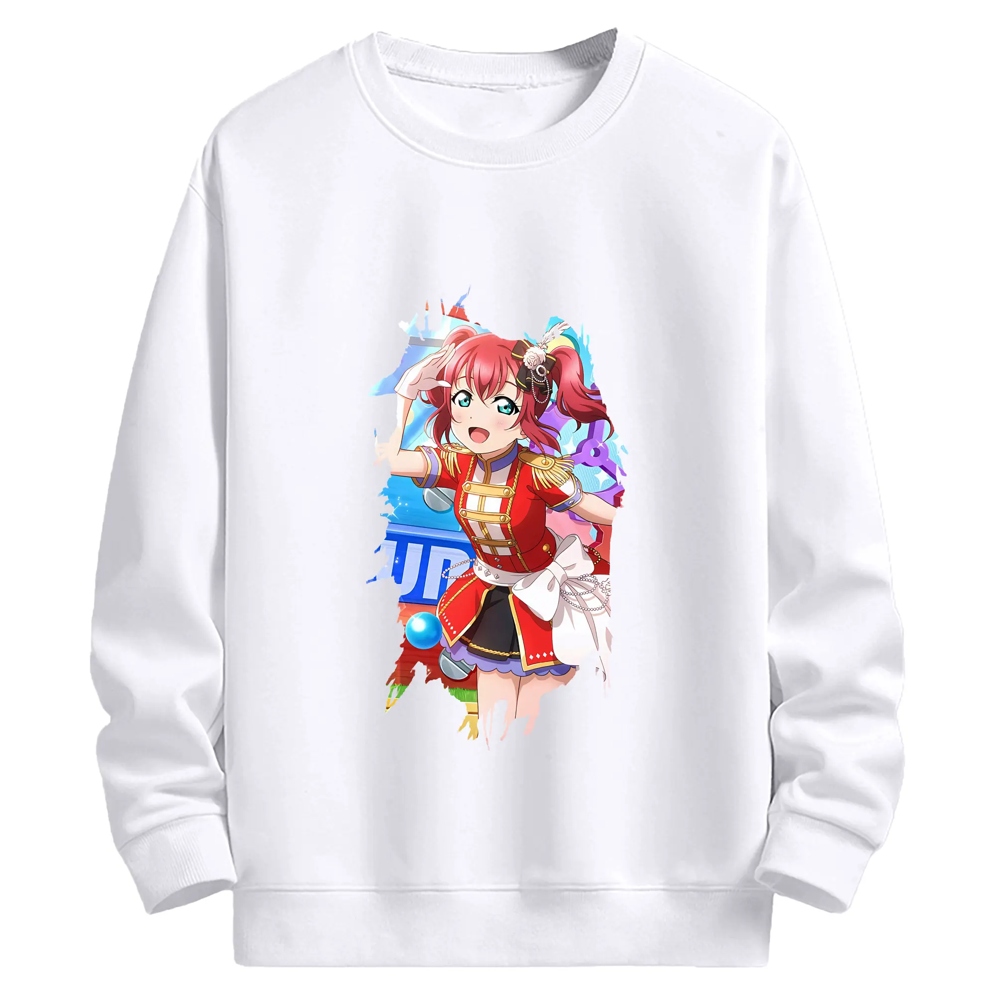 Love Live! グッズ,黒澤ルビィ - 高品質 クルーネック スウェット ・ コットン59％ ポリエステル41％ ・ ユニセックス 長袖 トレーナー ・ カジュアル デイリー スポーツ 散歩用