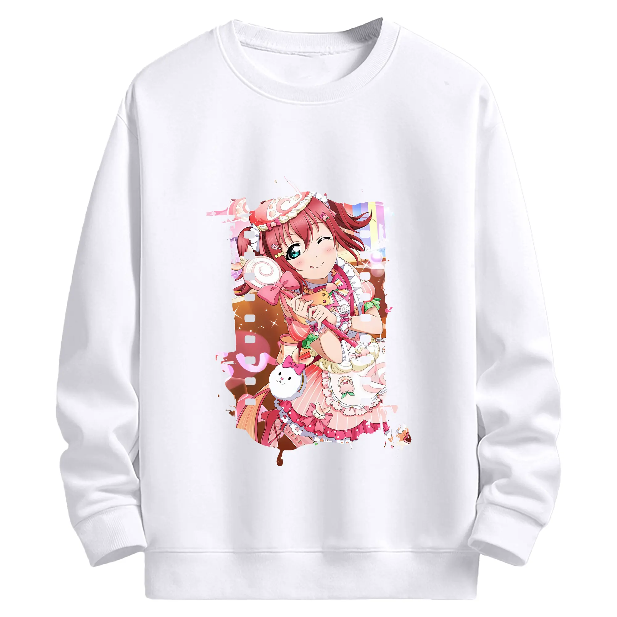 Love Live! グッズ,黒澤ルビィ - 高品質 クルーネック スウェット ・ コットン59％ ポリエステル41％ ・ ユニセックス 長袖 トレーナー ・ カジュアル デイリー スポーツ 散歩用