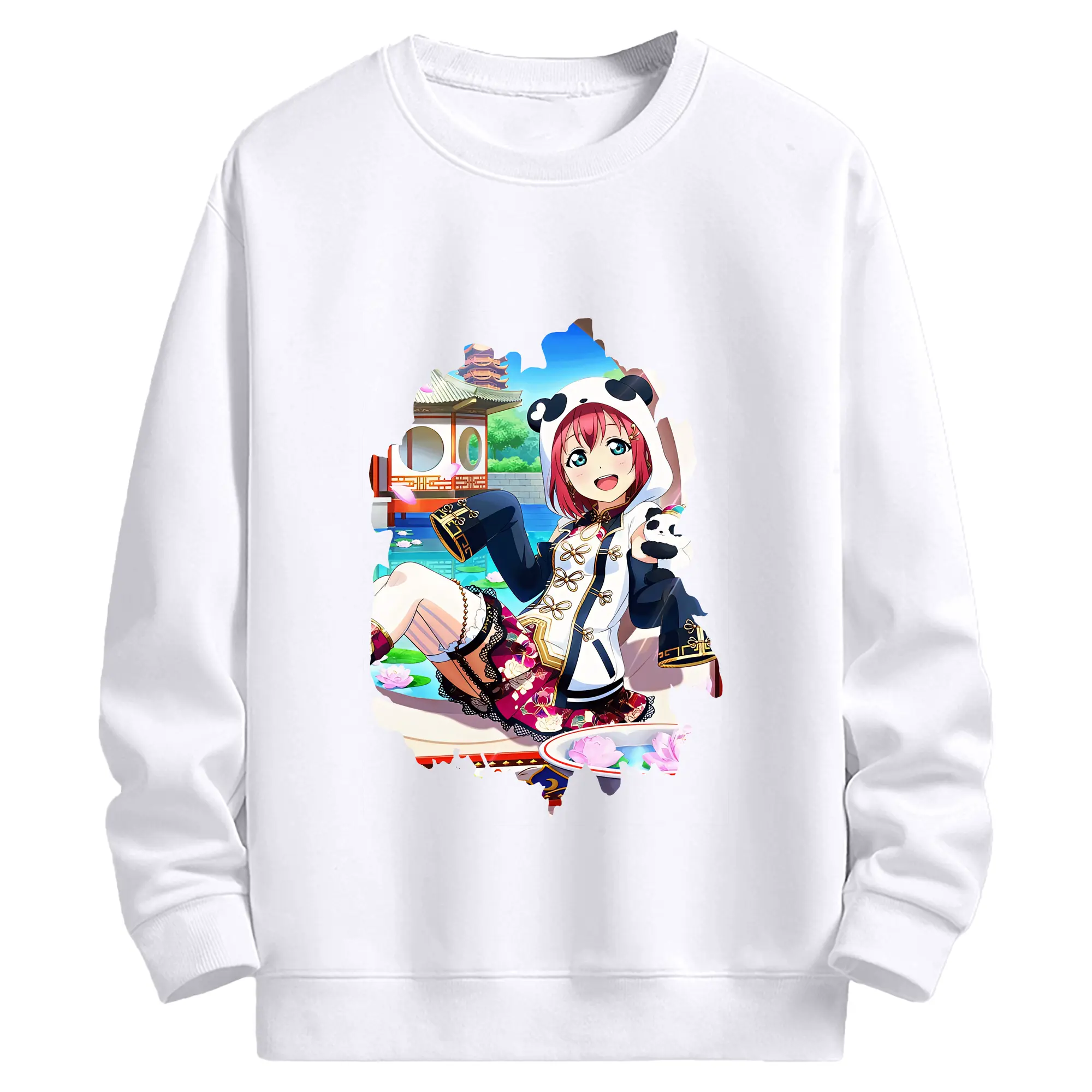 Love Live! グッズ,黒澤ルビィ - 高品質 クルーネック スウェット ・ コットン59％ ポリエステル41％ ・ ユニセックス 長袖 トレーナー ・ カジュアル デイリー スポーツ 散歩用