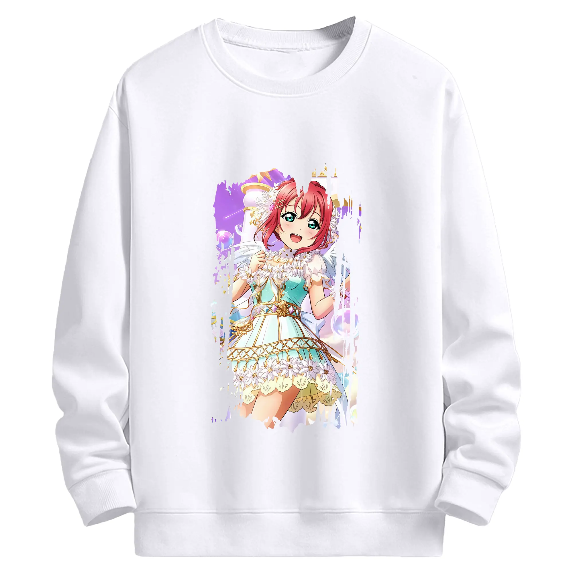 Love Live! グッズ,黒澤ルビィ - 高品質 クルーネック スウェット ・ コットン59％ ポリエステル41％ ・ ユニセックス 長袖 トレーナー ・ カジュアル デイリー スポーツ 散歩用