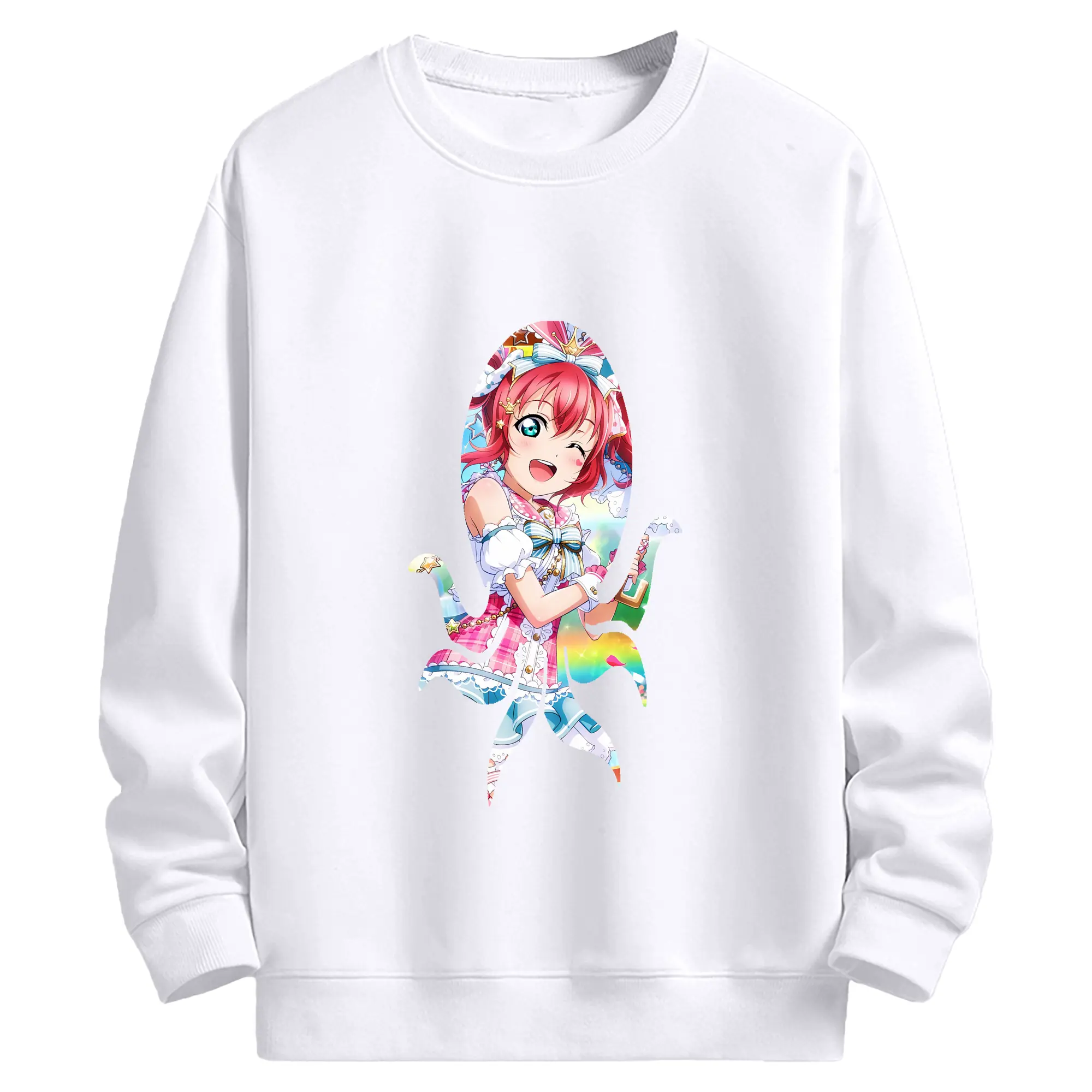 Love Live! グッズ,黒澤ルビィ - 高品質 クルーネック スウェット ・ コットン59％ ポリエステル41％ ・ ユニセックス 長袖 トレーナー ・ カジュアル デイリー スポーツ 散歩用