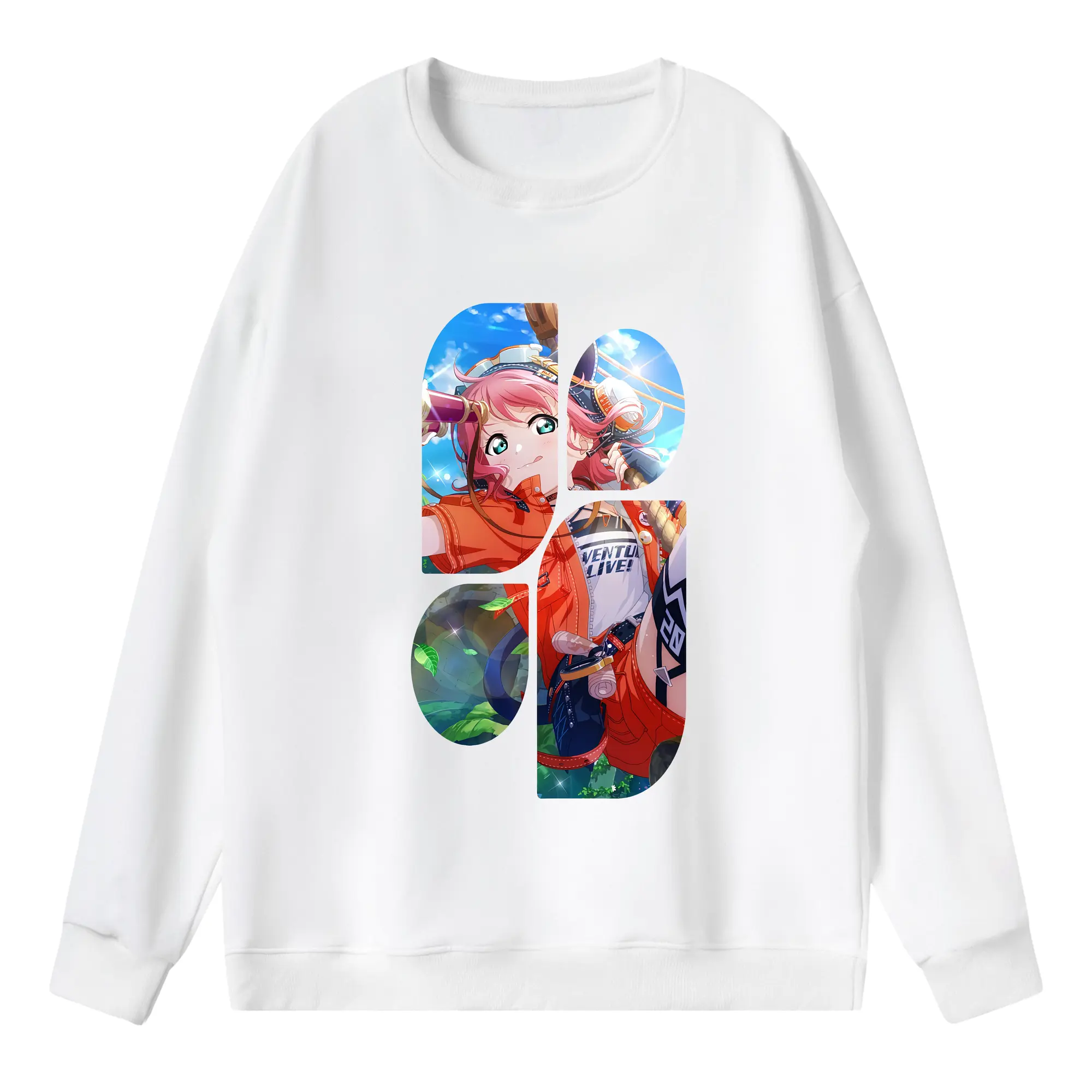 Love Live! グッズ,黒澤ルビィ - 薄手 クルーネック スウェット 裏毛260g · ポリエステル 春秋向け カジュアル 男女兼用 · トレーナー デイリー スポーツ 散歩に最適