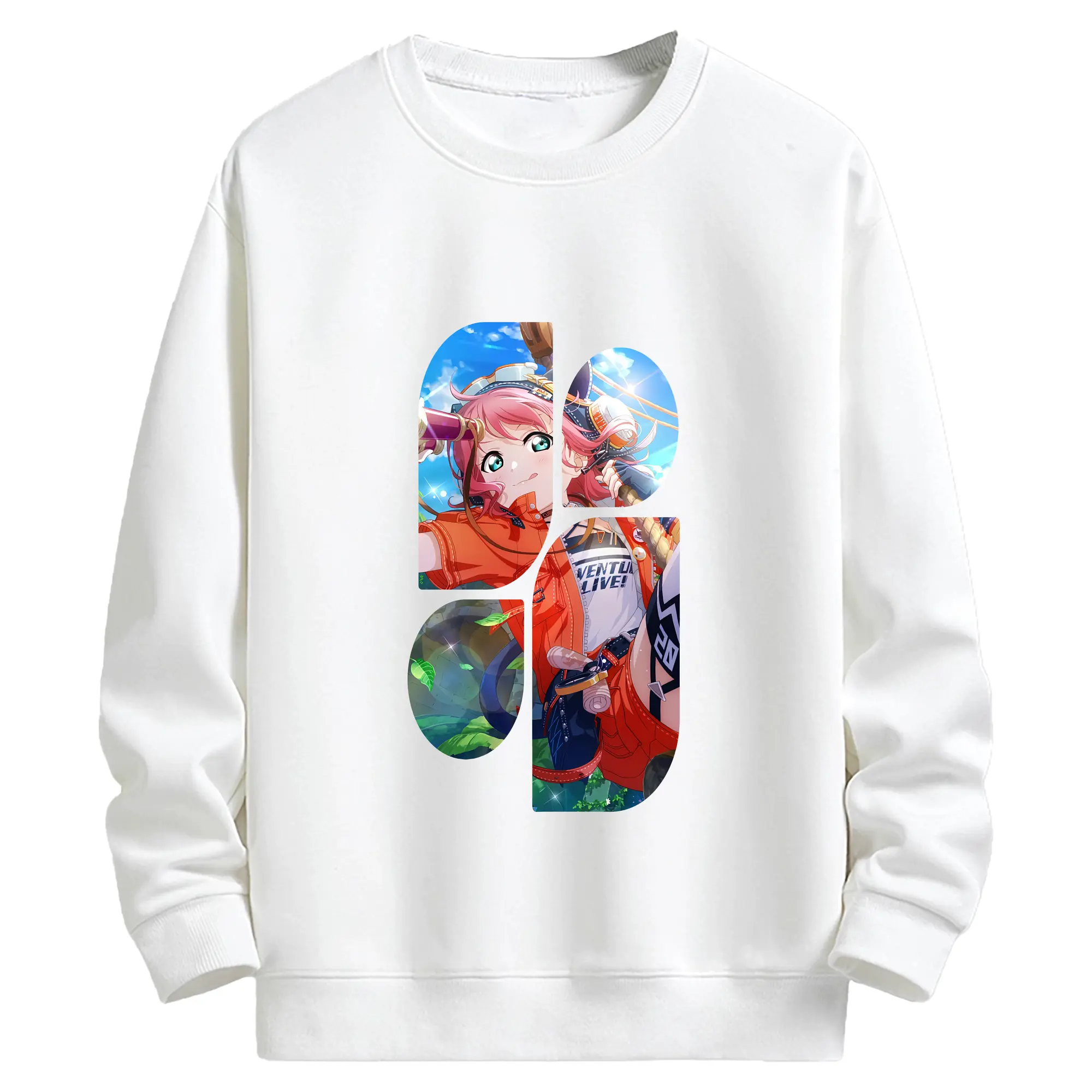 Love Live! グッズ,黒澤ルビィ - キッズ クルーネックスウェットシャツ ・ フロントプリント ・ 綿80％ ポリエステル20％ ・ 快適 通学 スポーツ 日常使い お散歩用