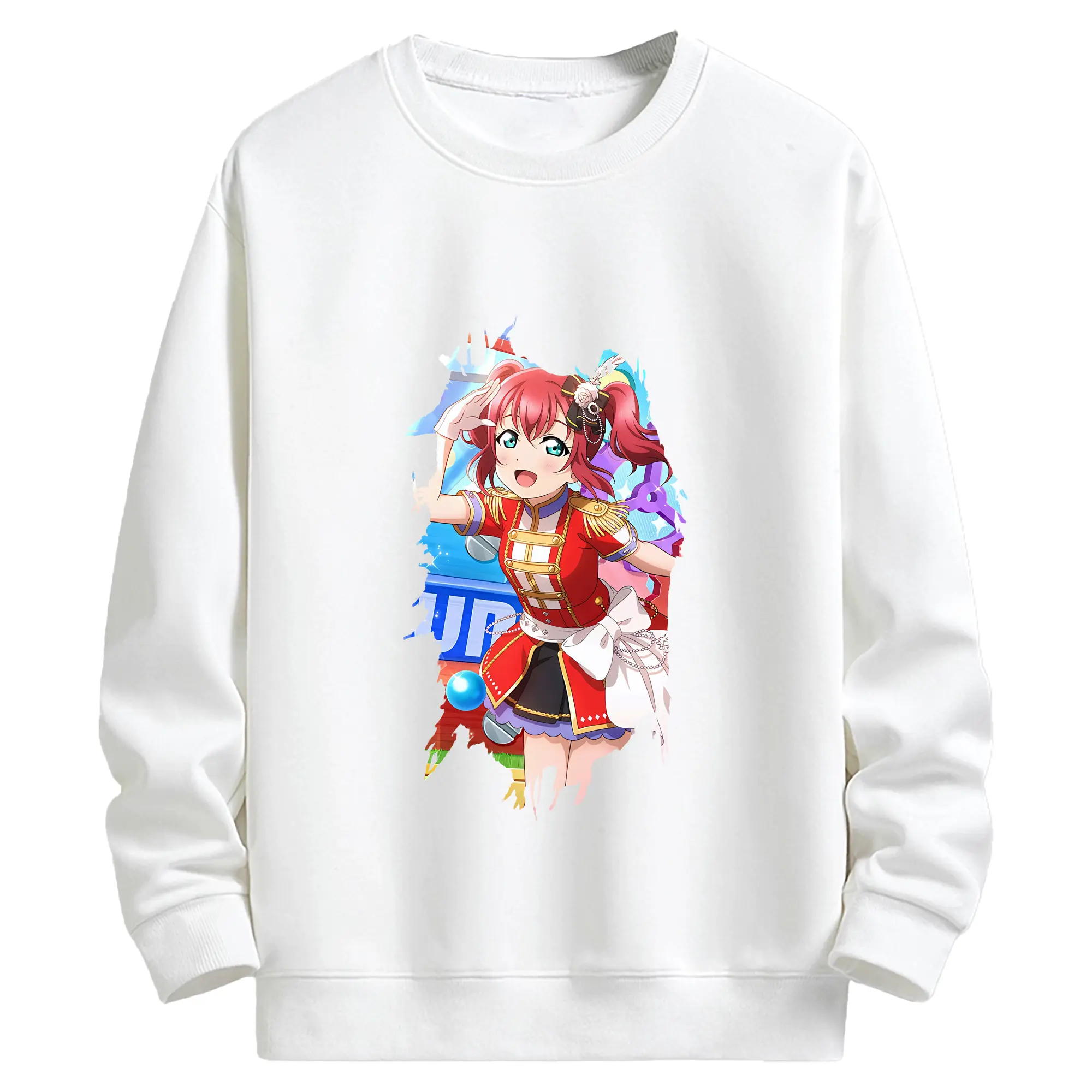 Love Live! グッズ,黒澤ルビィ - キッズ クルーネックスウェットシャツ ・ フロントプリント ・ 綿80％ ポリエステル20％ ・ 快適 通学 スポーツ 日常使い お散歩用