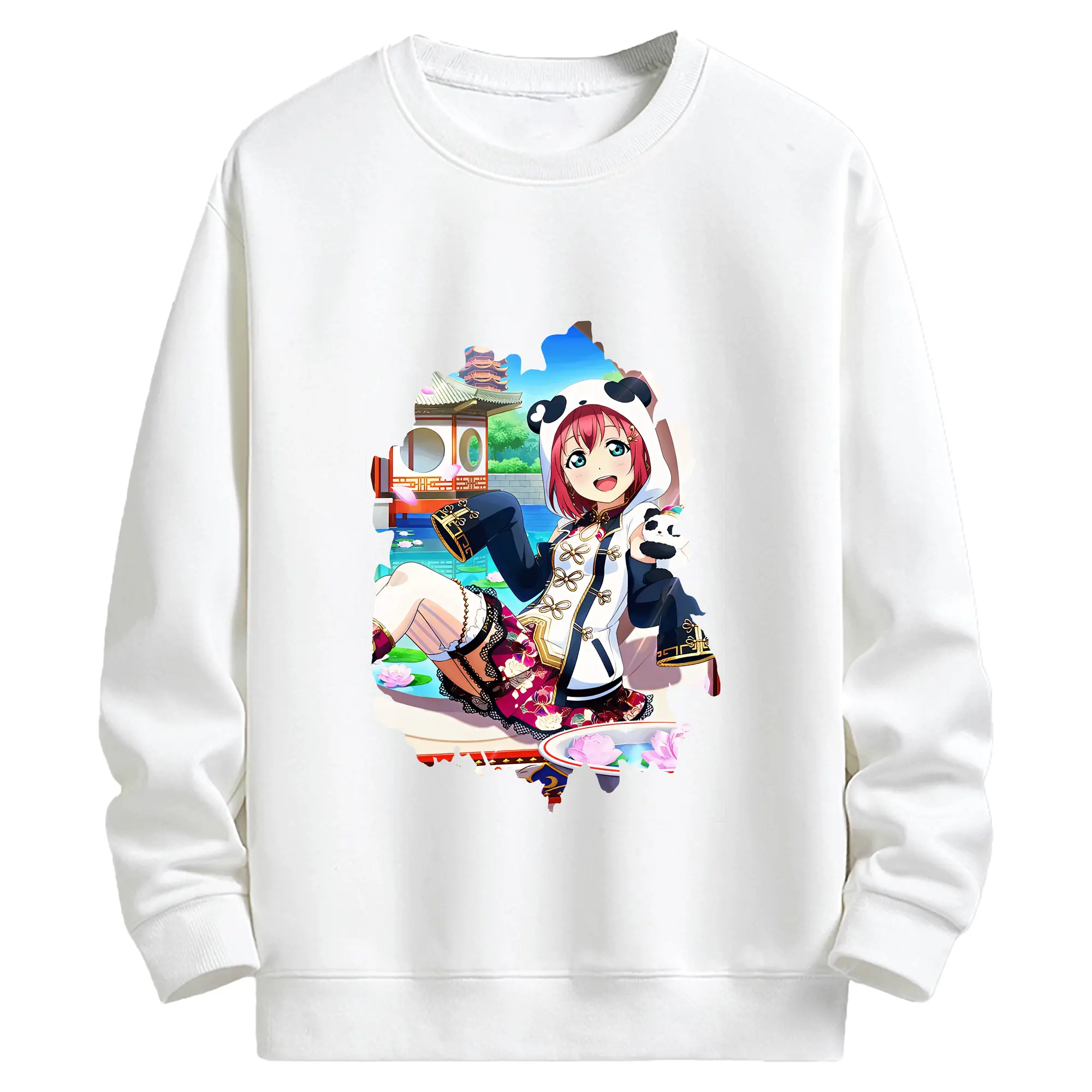 Love Live! グッズ,黒澤ルビィ - キッズ クルーネックスウェットシャツ ・ フロントプリント ・ 綿80％ ポリエステル20％ ・ 快適 通学 スポーツ 日常使い お散歩用