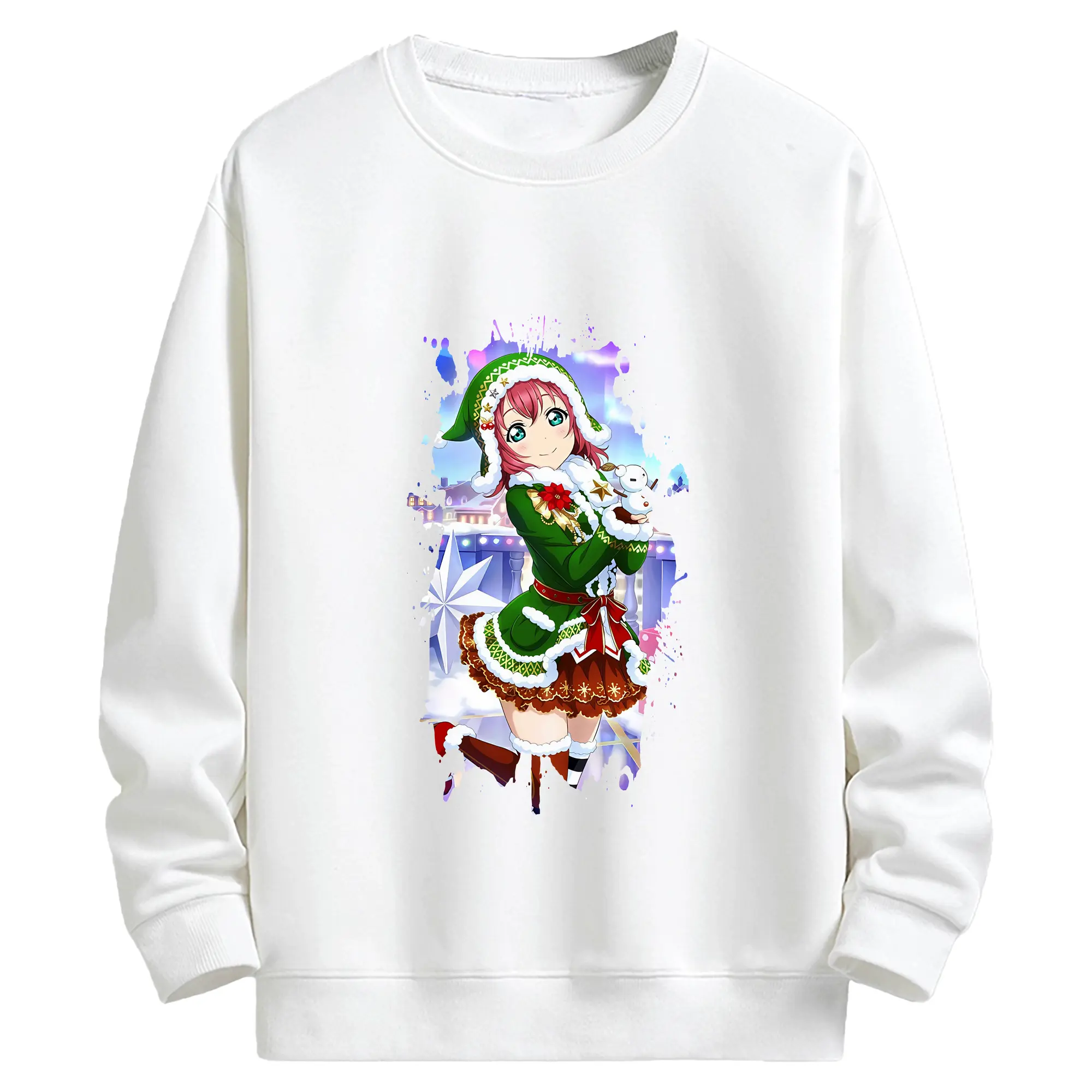 Love Live! グッズ,黒澤ルビィ - キッズ クルーネックスウェットシャツ ・ フロントプリント ・ 綿80％ ポリエステル20％ ・ 快適 通学 スポーツ 日常使い お散歩用