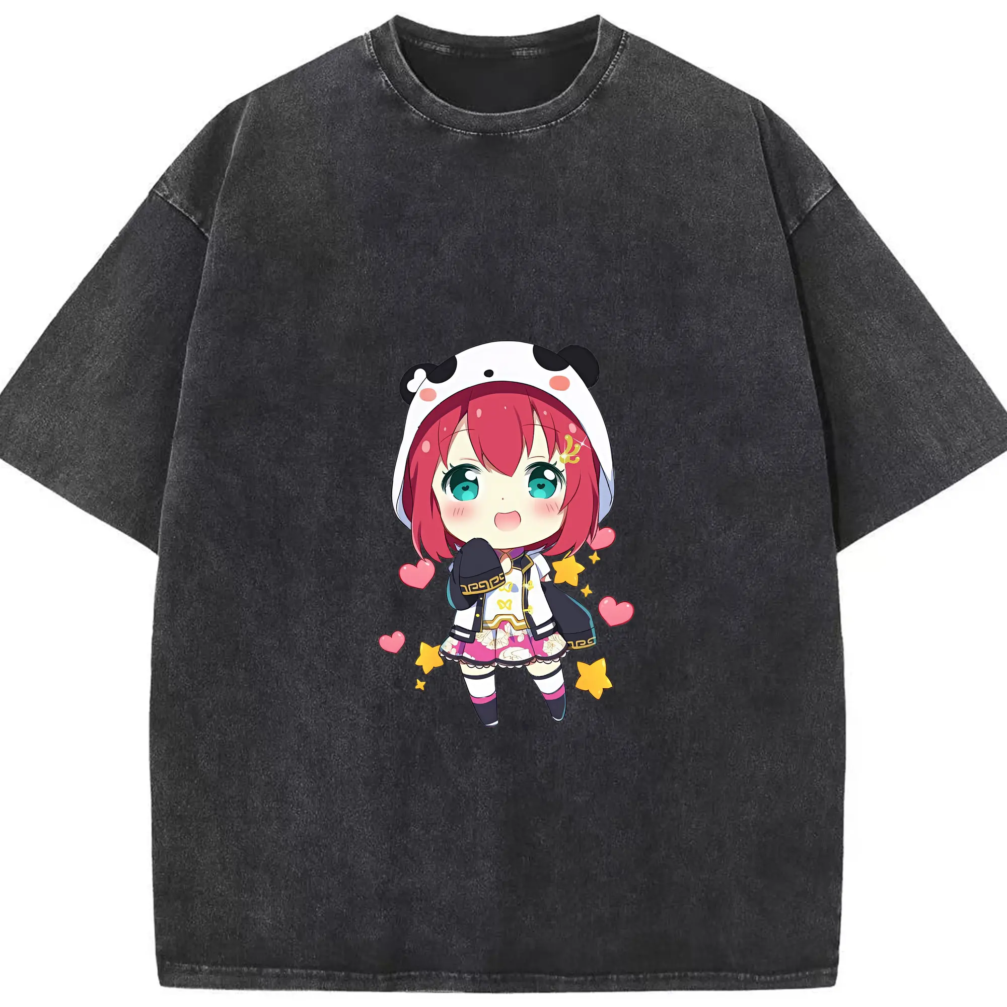 Love Live! グッズ,黒澤ルビィ - 綿100％ ヴィンテージ風 半袖Tシャツ ・ フロントプリント ・ 柔らか肌触り ・ 通気性 快適 ・ スポーツ カジュアル 外出用