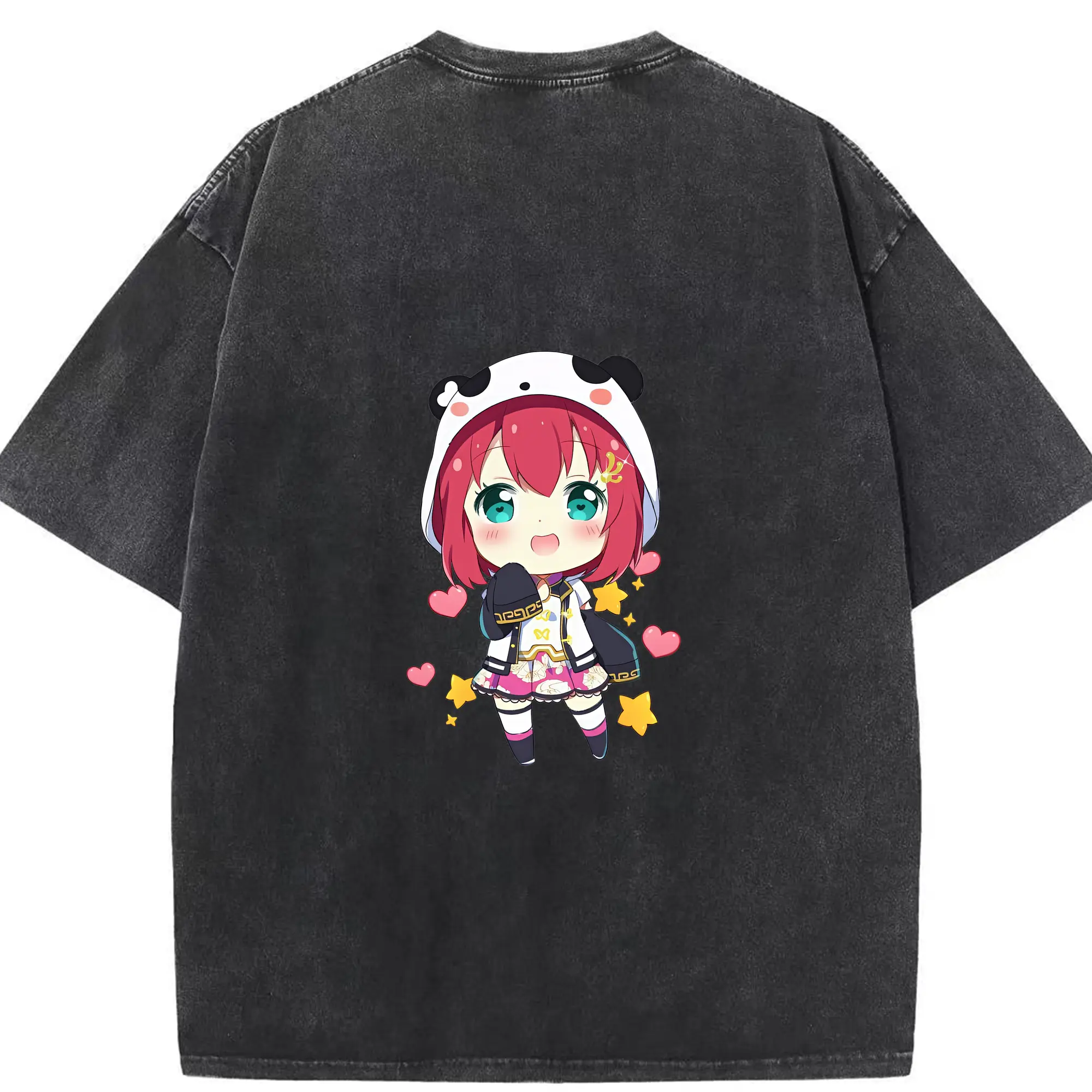 Love Live! グッズ,黒澤ルビィ - 綿100％ ヴィンテージ風 半袖Tシャツ ・ 背面プリント ・ 柔らか肌触り ・ 通気性 快適 ・ スポーツ カジュアル 外出用