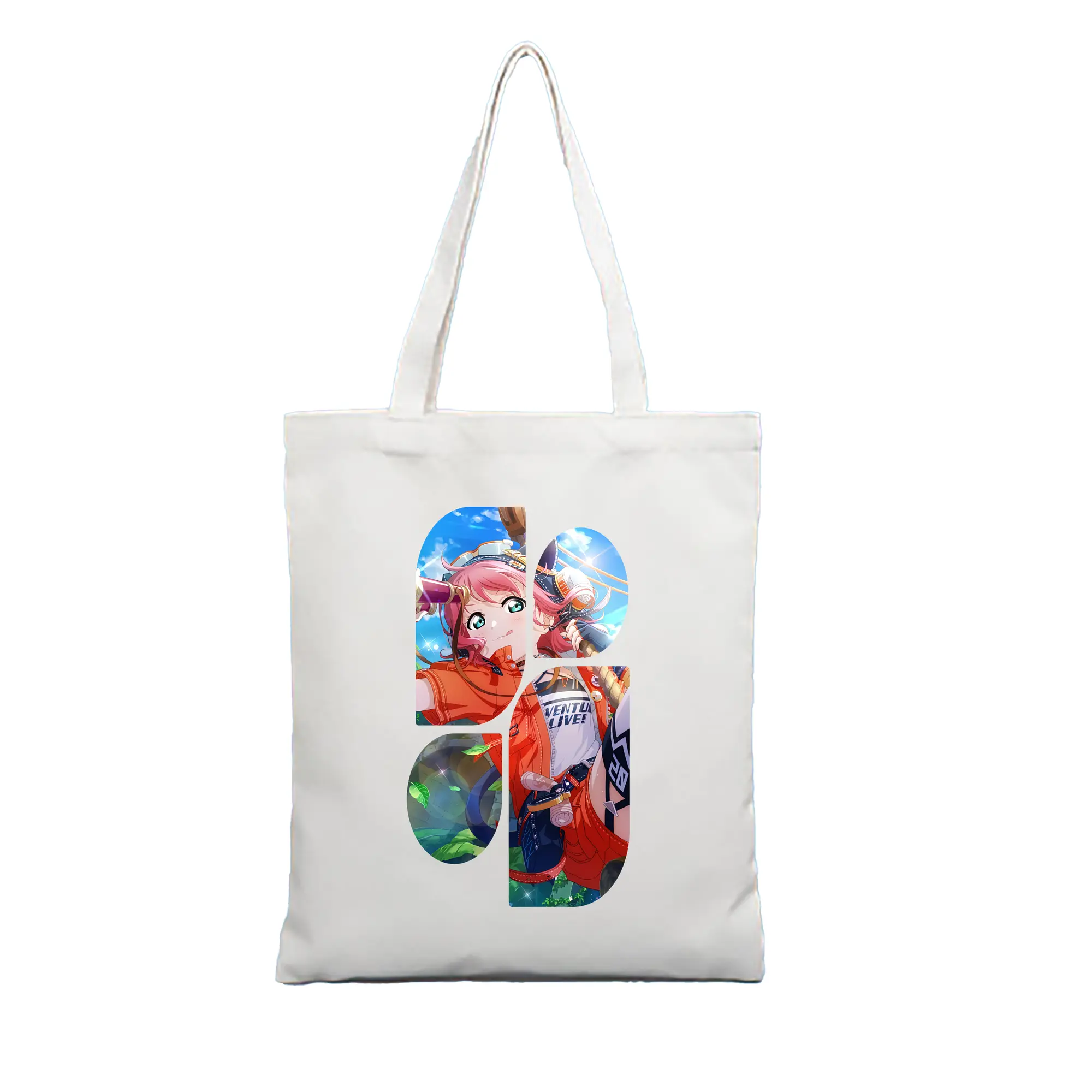 Love Live! グッズ,黒澤ルビィ - 縦型キャンバス手提げバッグ（トートバッグ） ・ キャンバス素材 ・ ショッピング用 ・ 軽量 丈夫 お手入れ簡単