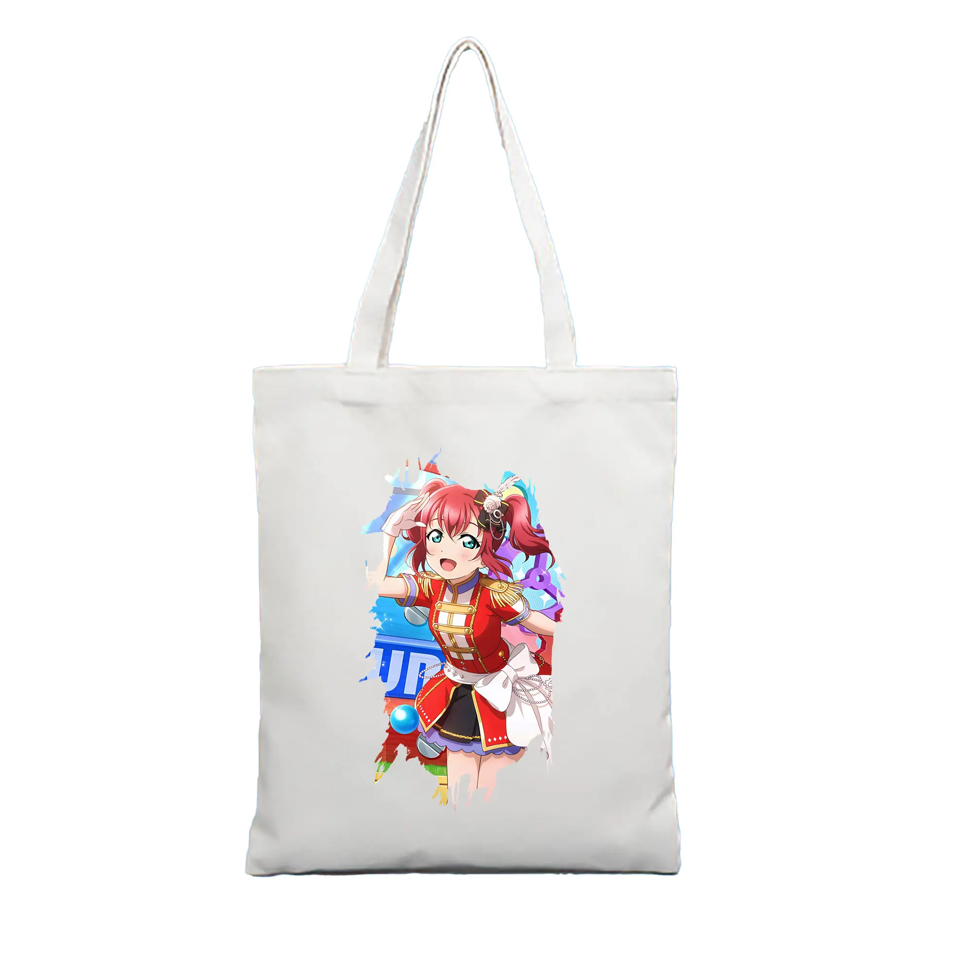 Love Live! グッズ,黒澤ルビィ - 縦型キャンバス手提げバッグ（トートバッグ） ・ キャンバス素材 ・ ショッピング用 ・ 軽量 丈夫 お手入れ簡単