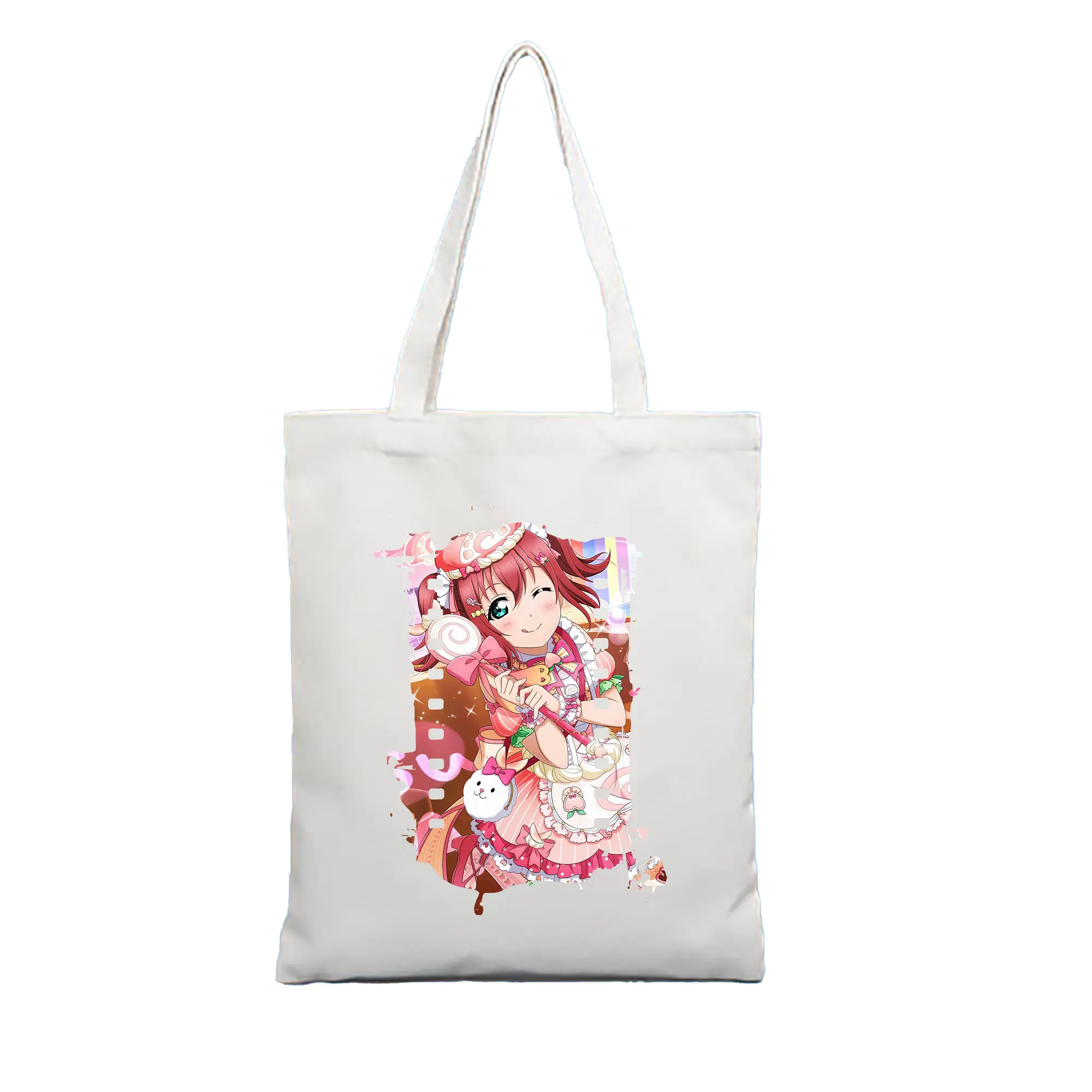 Love Live! グッズ,黒澤ルビィ - 縦型キャンバス手提げバッグ（トートバッグ） ・ キャンバス素材 ・ ショッピング用 ・ 軽量 丈夫 お手入れ簡単