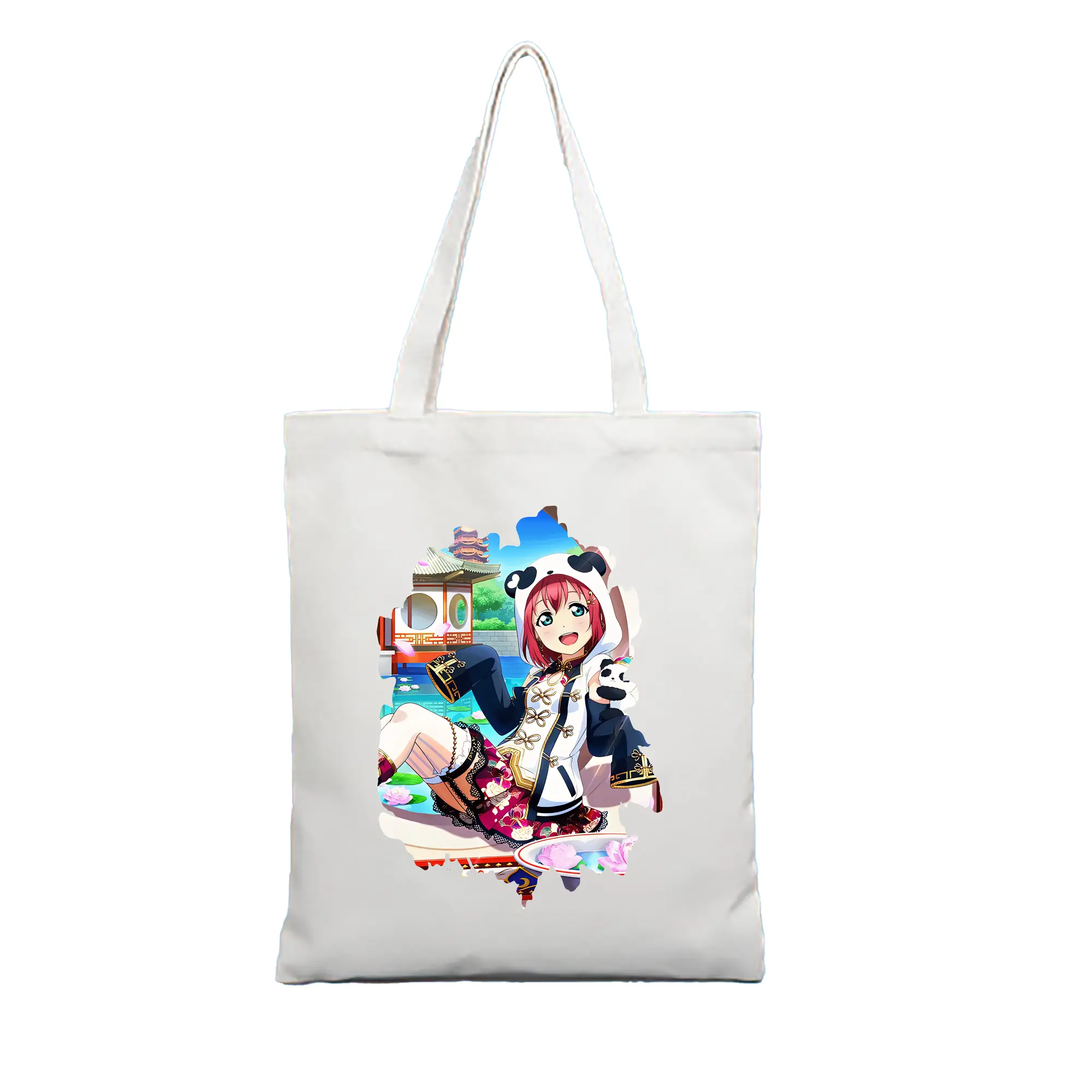 Love Live! グッズ,黒澤ルビィ - 縦型キャンバス手提げバッグ（トートバッグ） ・ キャンバス素材 ・ ショッピング用 ・ 軽量 丈夫 お手入れ簡単