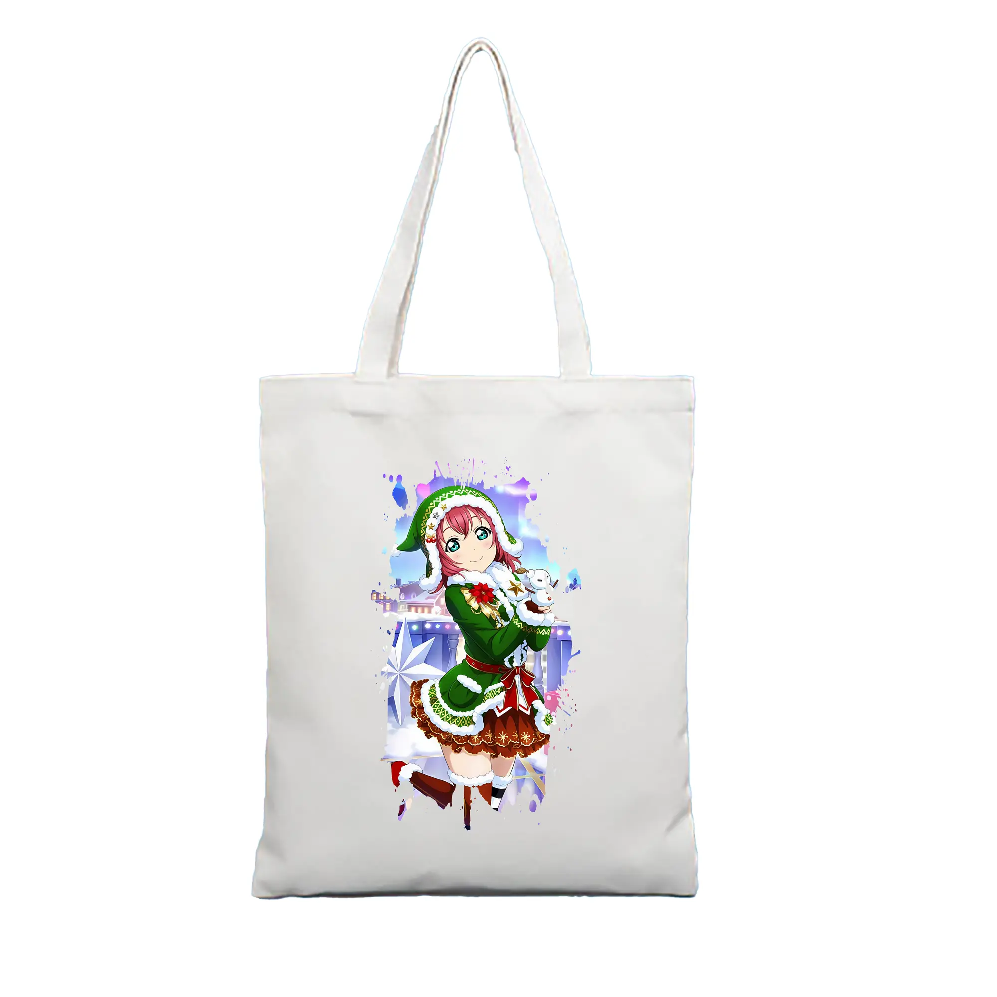 Love Live! グッズ,黒澤ルビィ - 縦型キャンバス手提げバッグ（トートバッグ） ・ キャンバス素材 ・ ショッピング用 ・ 軽量 丈夫 お手入れ簡単