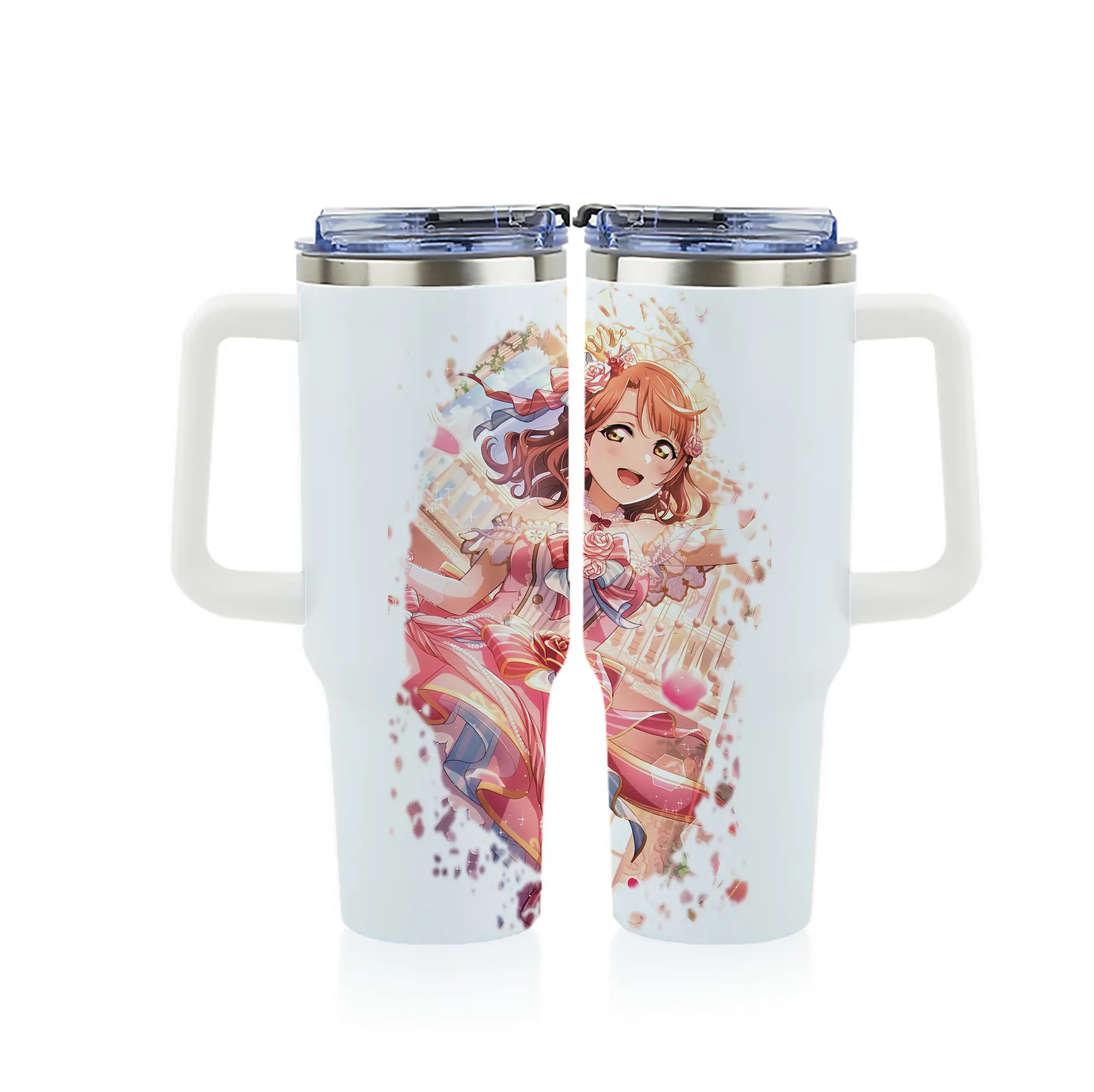 Love Live! グッズ,上原歩夢 - 1200mL フルプリント車用タンブラー ・ 304ステンレス 内側 ・ 201ステンレス 外側 ・ 保温 保冷 ・ 通勤 ドライブ アウトドア用