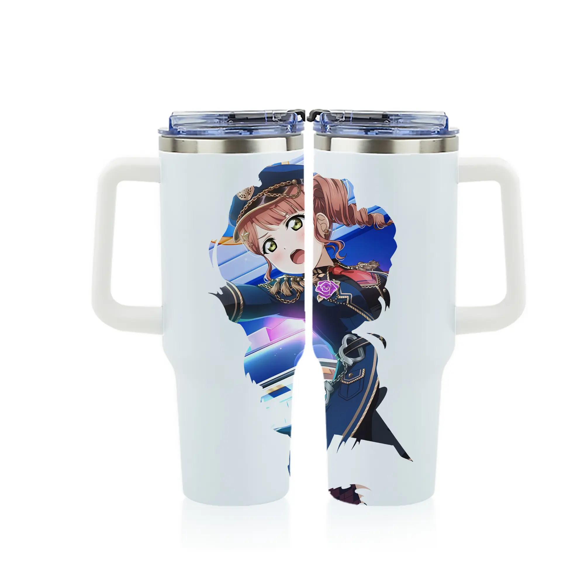 Love Live! グッズ,上原歩夢 - 1200mL フルプリント車用タンブラー ・ 304ステンレス 内側 ・ 201ステンレス 外側 ・ 保温 保冷 ・ 通勤 ドライブ アウトドア用