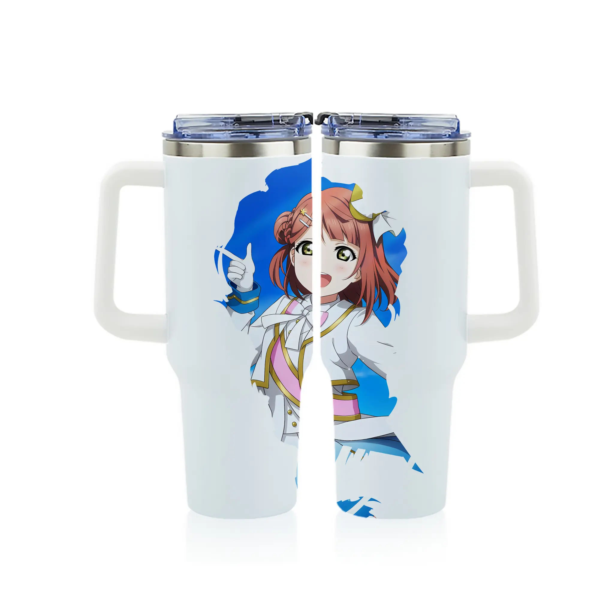 Love Live! グッズ,上原歩夢 - 1200mL フルプリント車用タンブラー ・ 304ステンレス 内側 ・ 201ステンレス 外側 ・ 保温 保冷 ・ 通勤 ドライブ アウトドア用