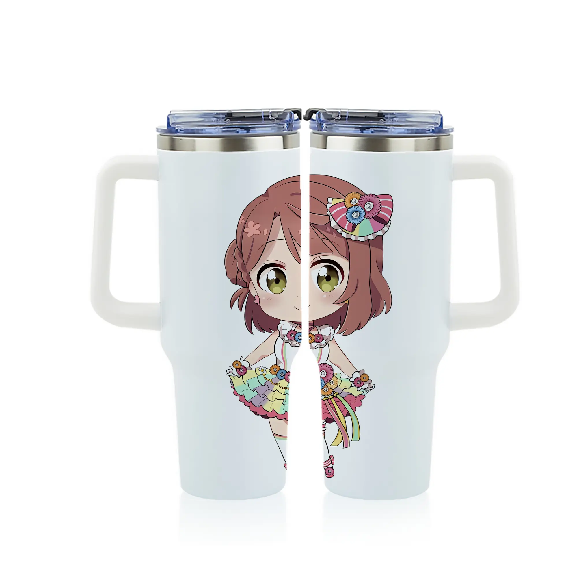 Love Live! グッズ,上原歩夢 - 1200mL フルプリント車用タンブラー ・ 304ステンレス 内側 ・ 201ステンレス 外側 ・ 保温 保冷 ・ 通勤 ドライブ アウトドア用