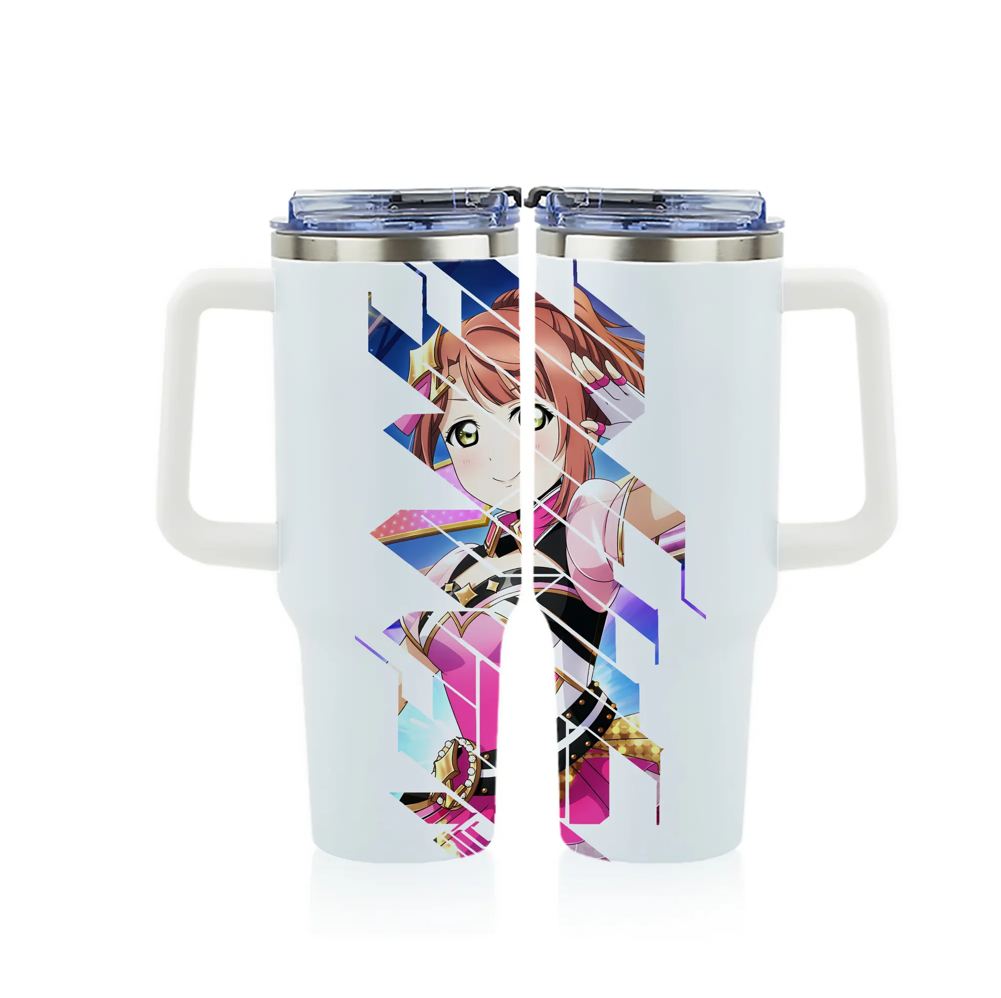 Love Live! グッズ,上原歩夢 - 1200mL フルプリント車用タンブラー ・ 304ステンレス 内側 ・ 201ステンレス 外側 ・ 保温 保冷 ・ 通勤 ドライブ アウトドア用