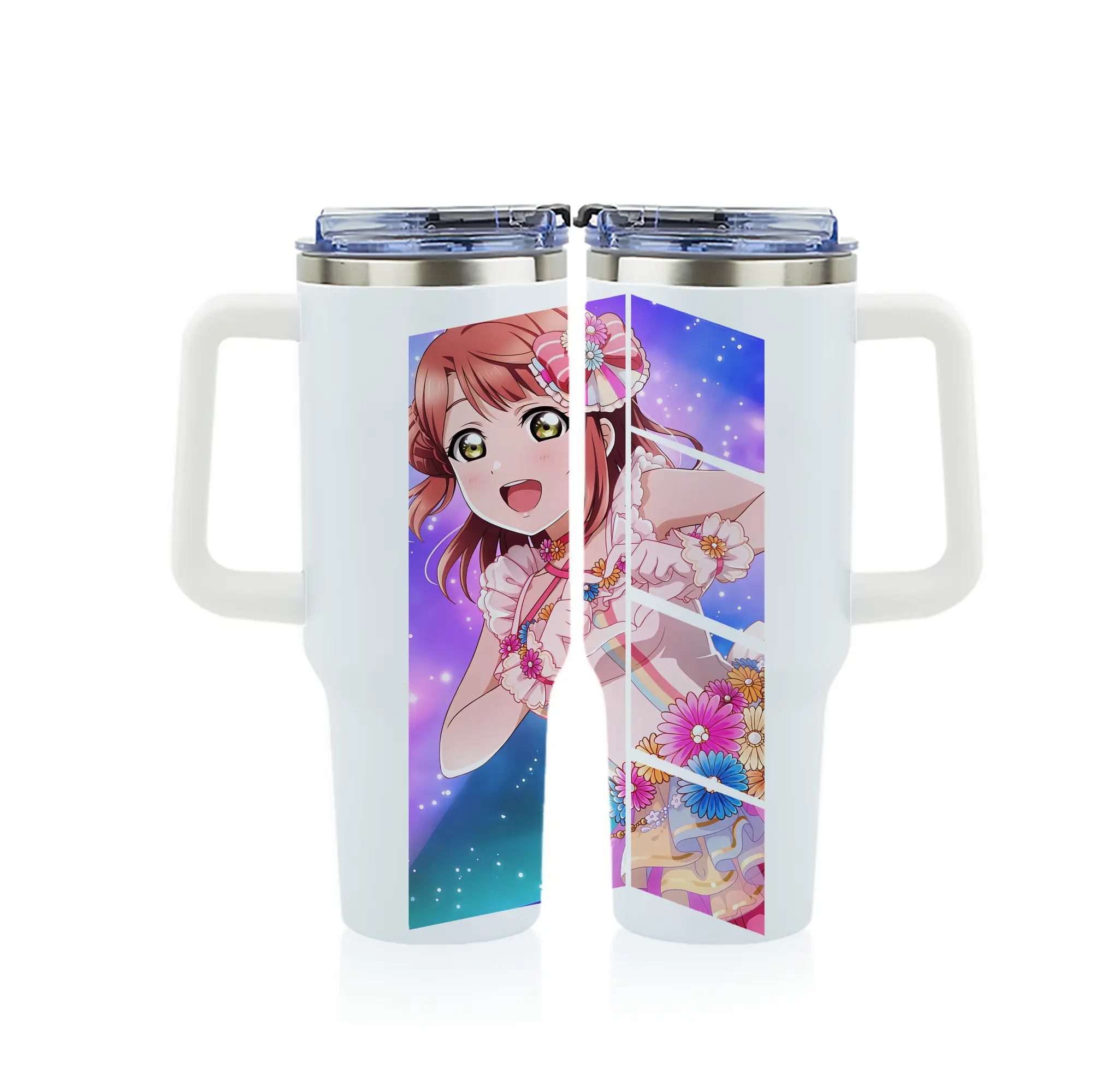 Love Live! グッズ,上原歩夢 - 1200mL フルプリント車用タンブラー ・ 304ステンレス 内側 ・ 201ステンレス 外側 ・ 保温 保冷 ・ 通勤 ドライブ アウトドア用