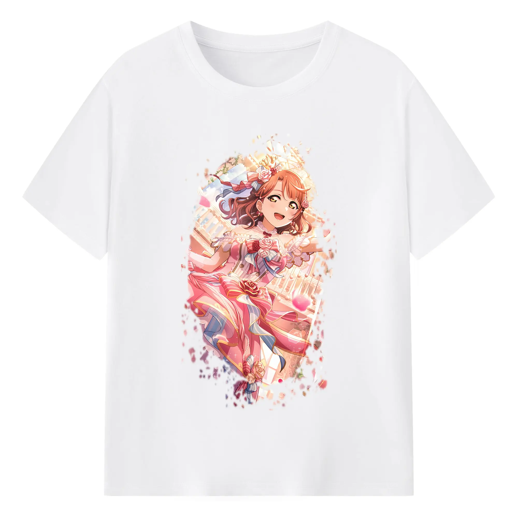 Love Live! グッズ,上原歩夢 - 綿100％ 半袖Tシャツ ・ フロントプリント ・ 快適 通気性 ・ 日常使い 散歩 スポーツ用