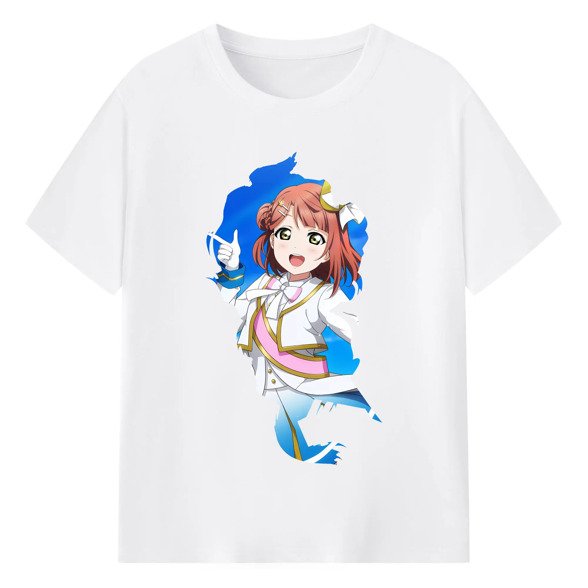 Love Live! グッズ,上原歩夢 - 綿100％ 半袖Tシャツ ・ フロントプリント ・ 快適 通気性 ・ 日常使い 散歩 スポーツ用