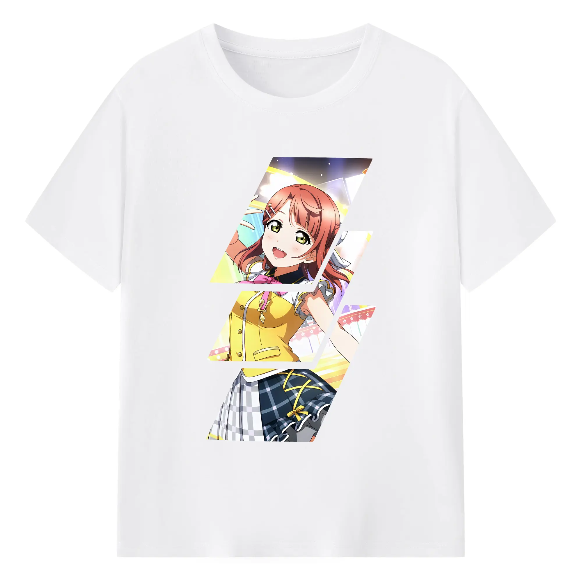 Love Live! グッズ,上原歩夢 - 綿100％ 半袖Tシャツ ・ フロントプリント ・ 快適 通気性 ・ 日常使い 散歩 スポーツ用