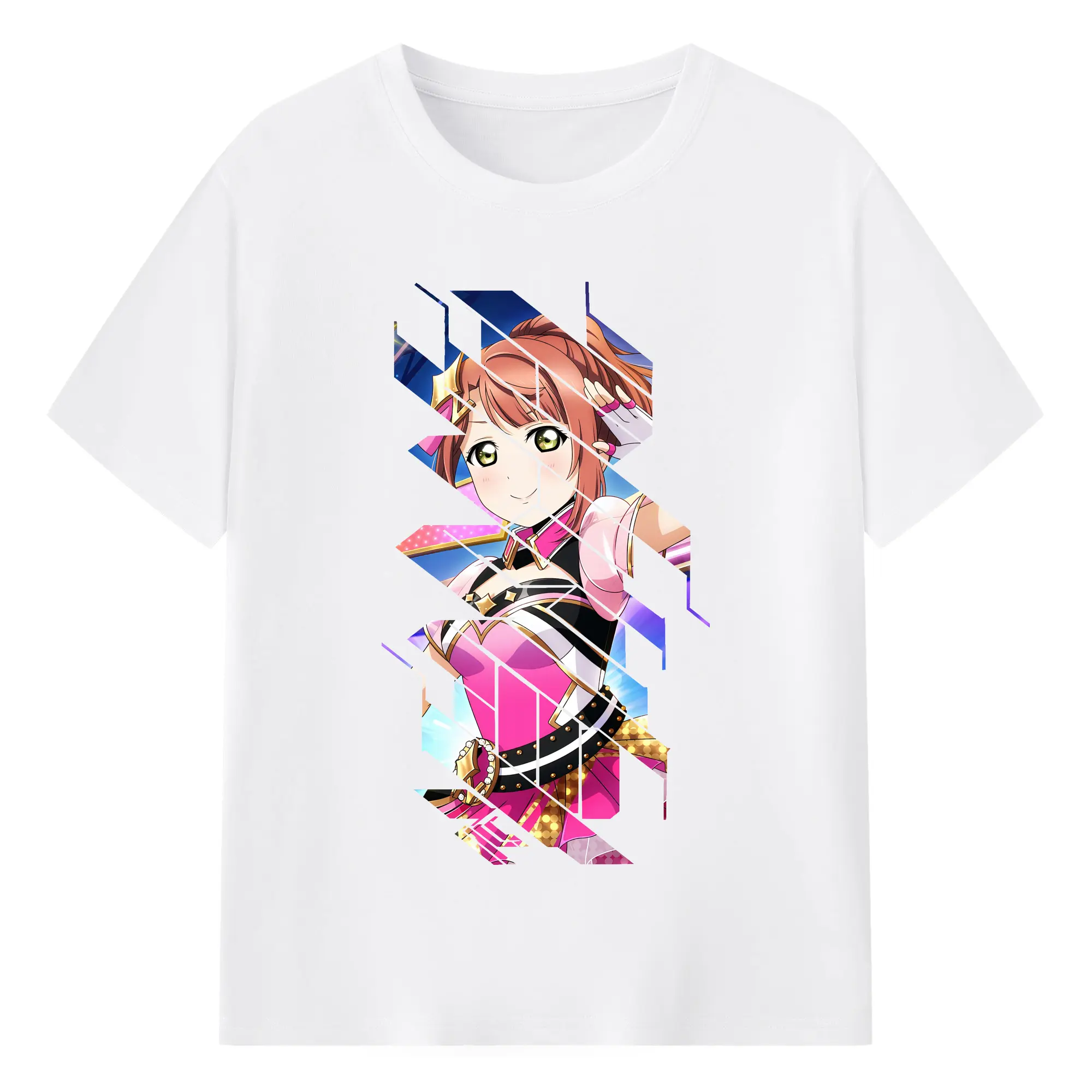 Love Live! グッズ,上原歩夢 - 綿100％ 半袖Tシャツ ・ フロントプリント ・ 快適 通気性 ・ 日常使い 散歩 スポーツ用