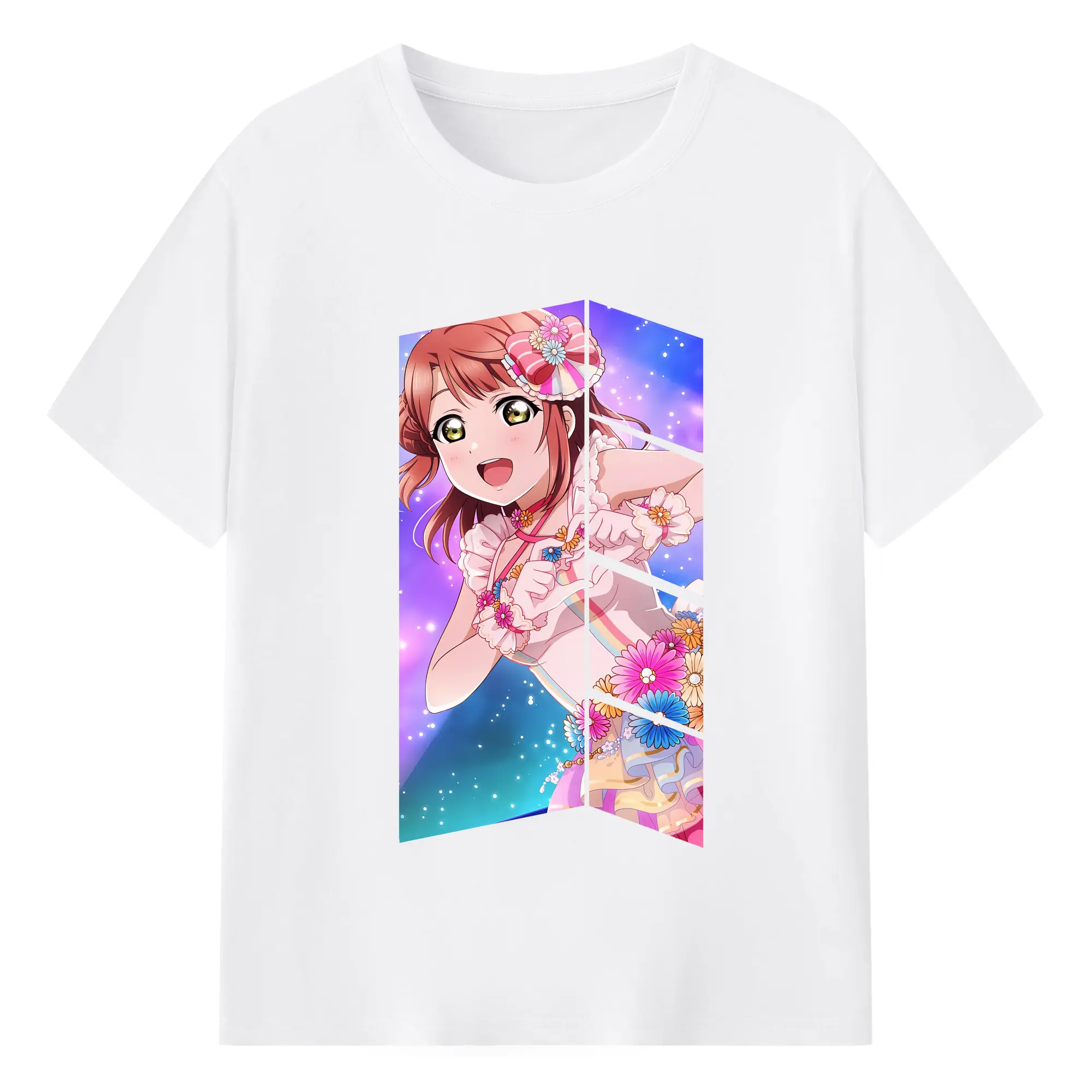 Love Live! グッズ,上原歩夢 - 綿100％ 半袖Tシャツ ・ フロントプリント ・ 快適 通気性 ・ 日常使い 散歩 スポーツ用