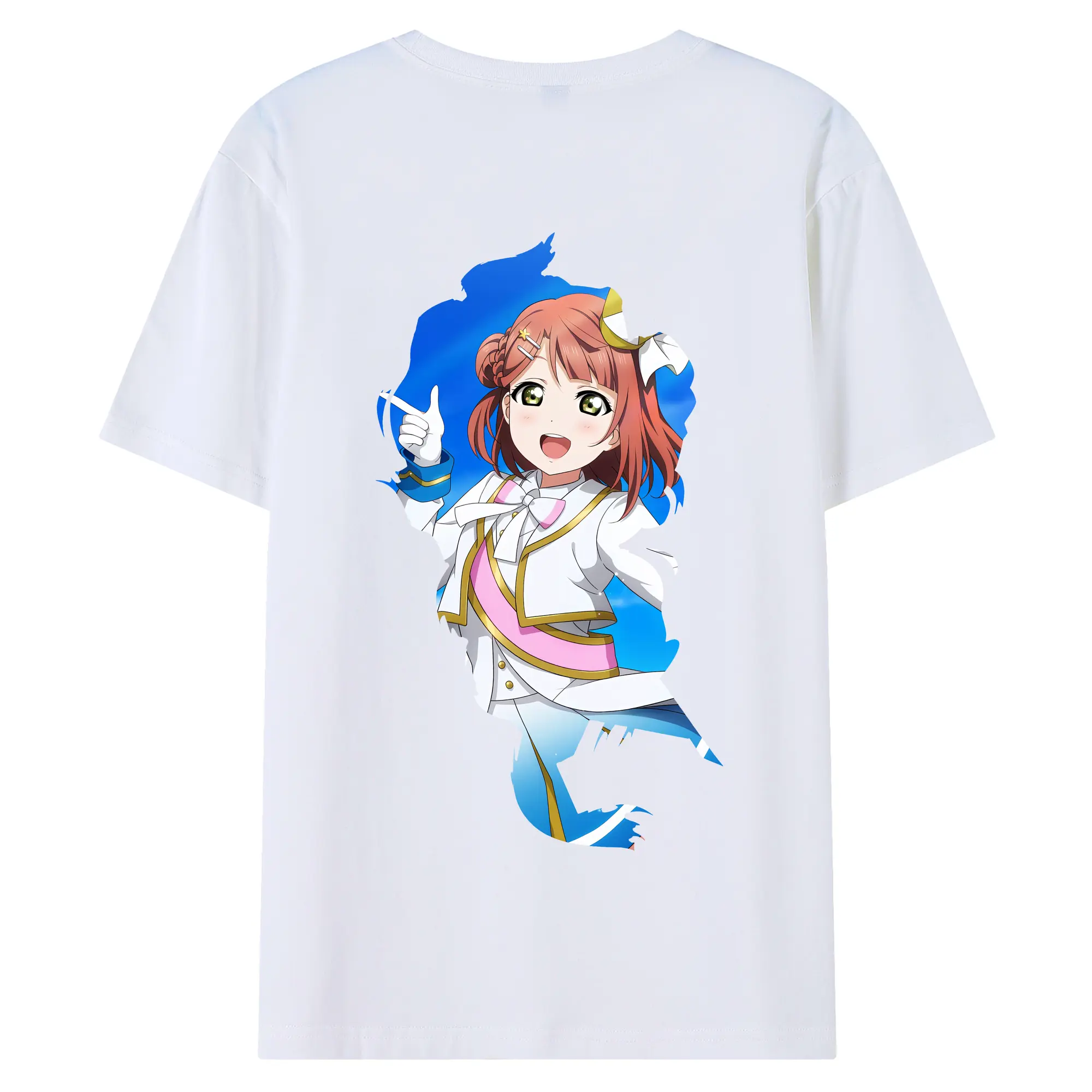 Love Live! グッズ,上原歩夢 - 綿100％ 半袖Tシャツ ・ バックプリント ・ 快適 通気性 ・ 日常使い 散歩 スポーツ用
